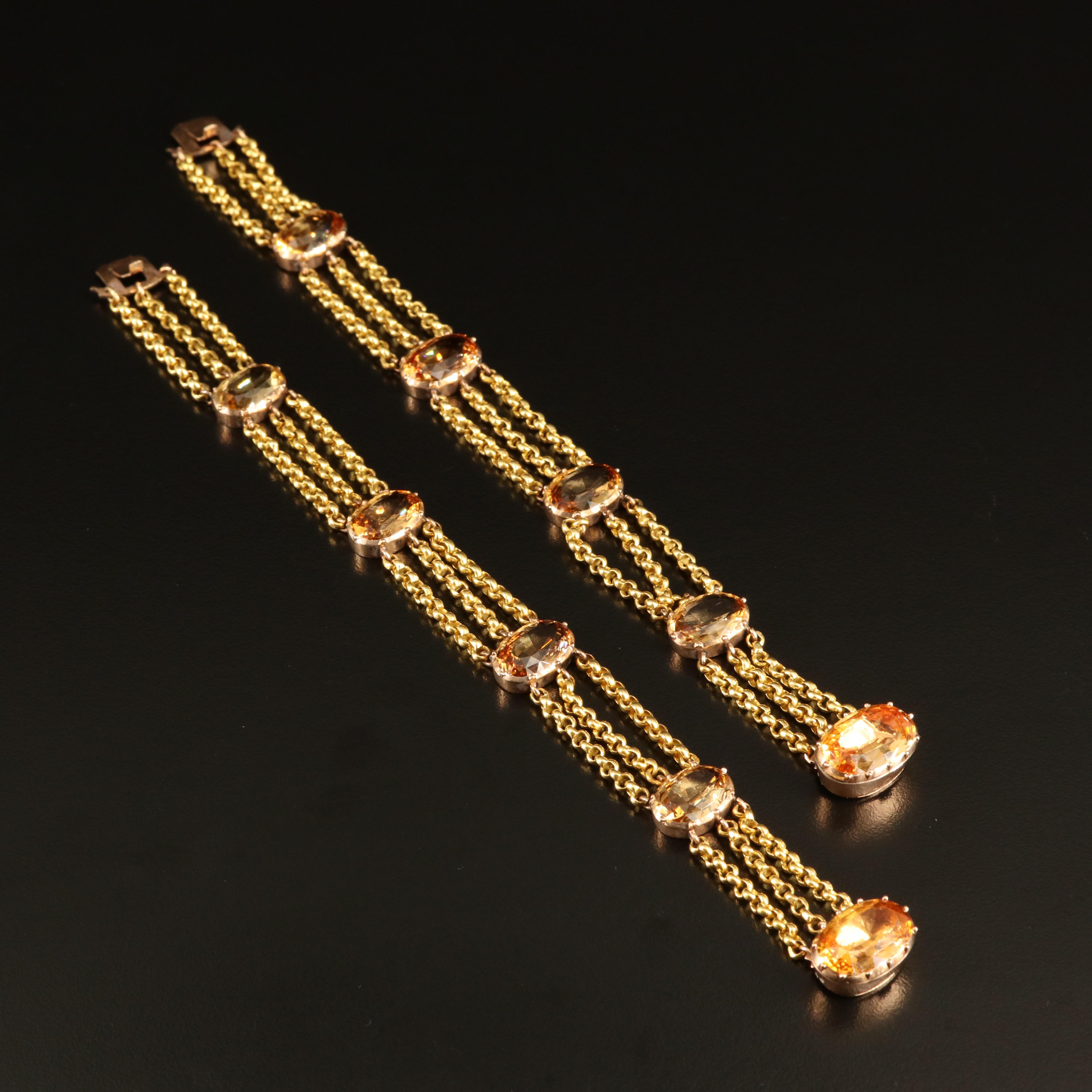 Georgian 209.60 CTW Topaz Parure in 10K & 18K, Marshall Field's Provenance