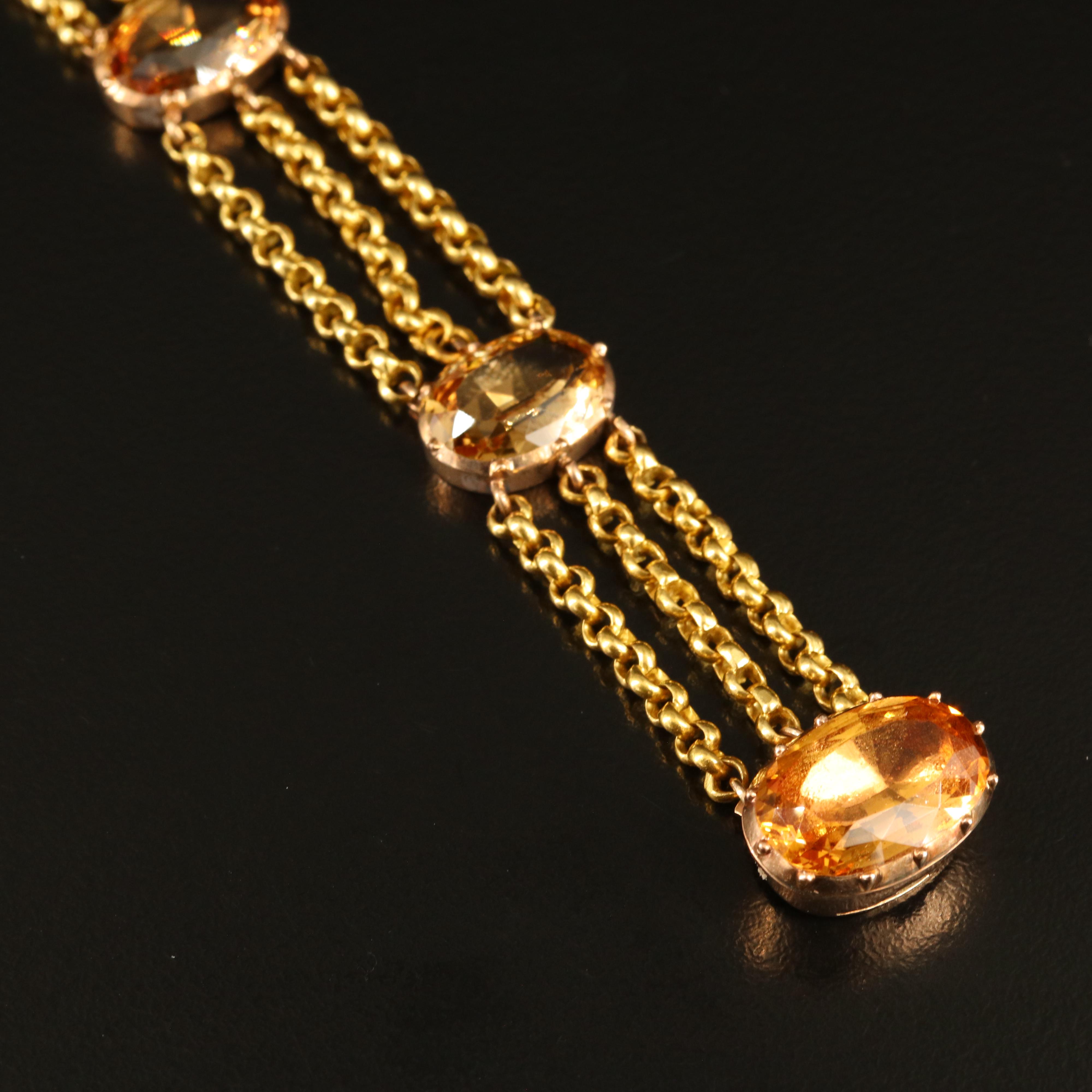 Georgian 209.60 CTW Topaz Parure in 10K & 18K, Marshall Field's Provenance