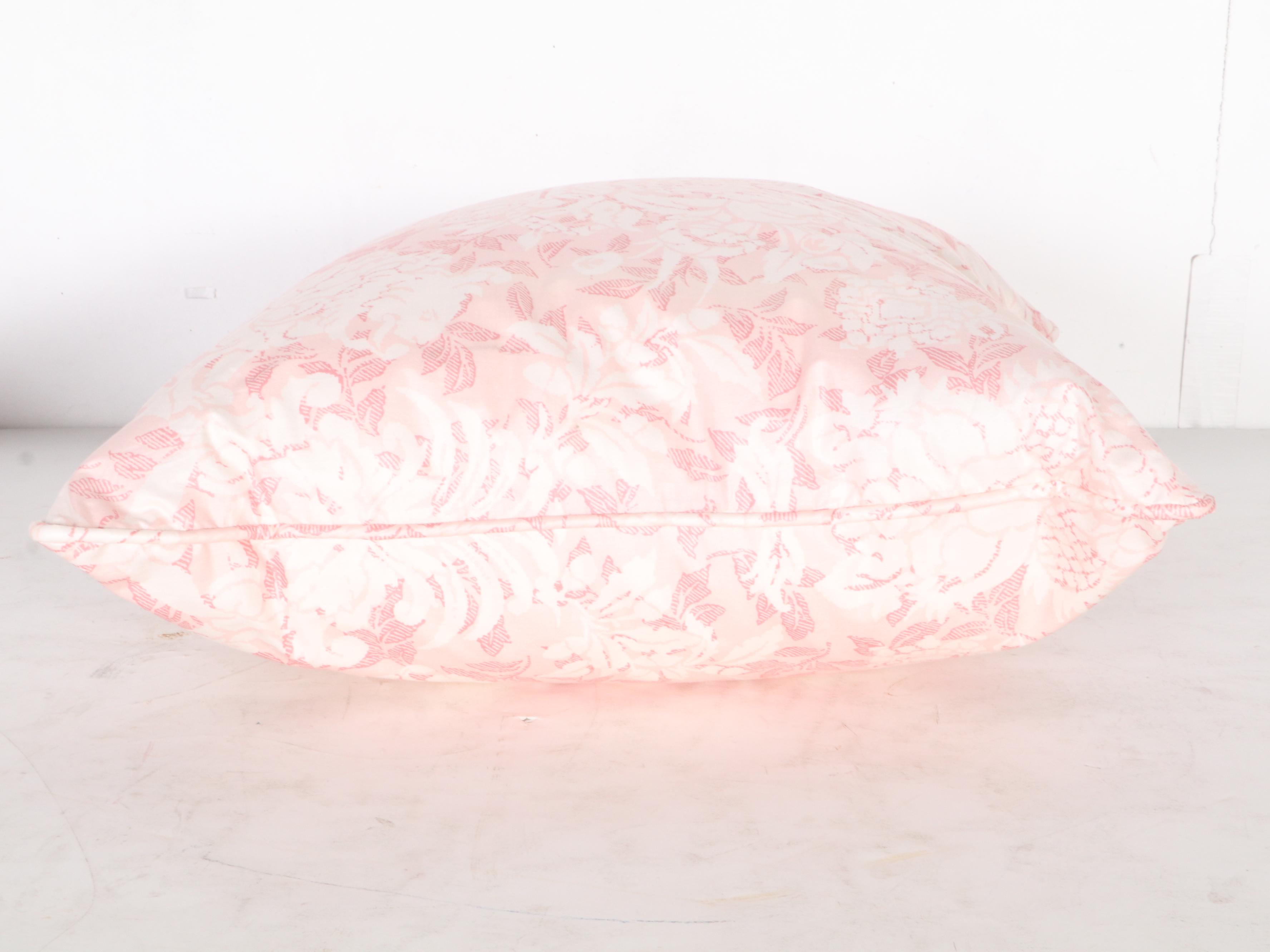 Custom Made Pink and White Chintz King Size Bedskirt and Accent Pillows