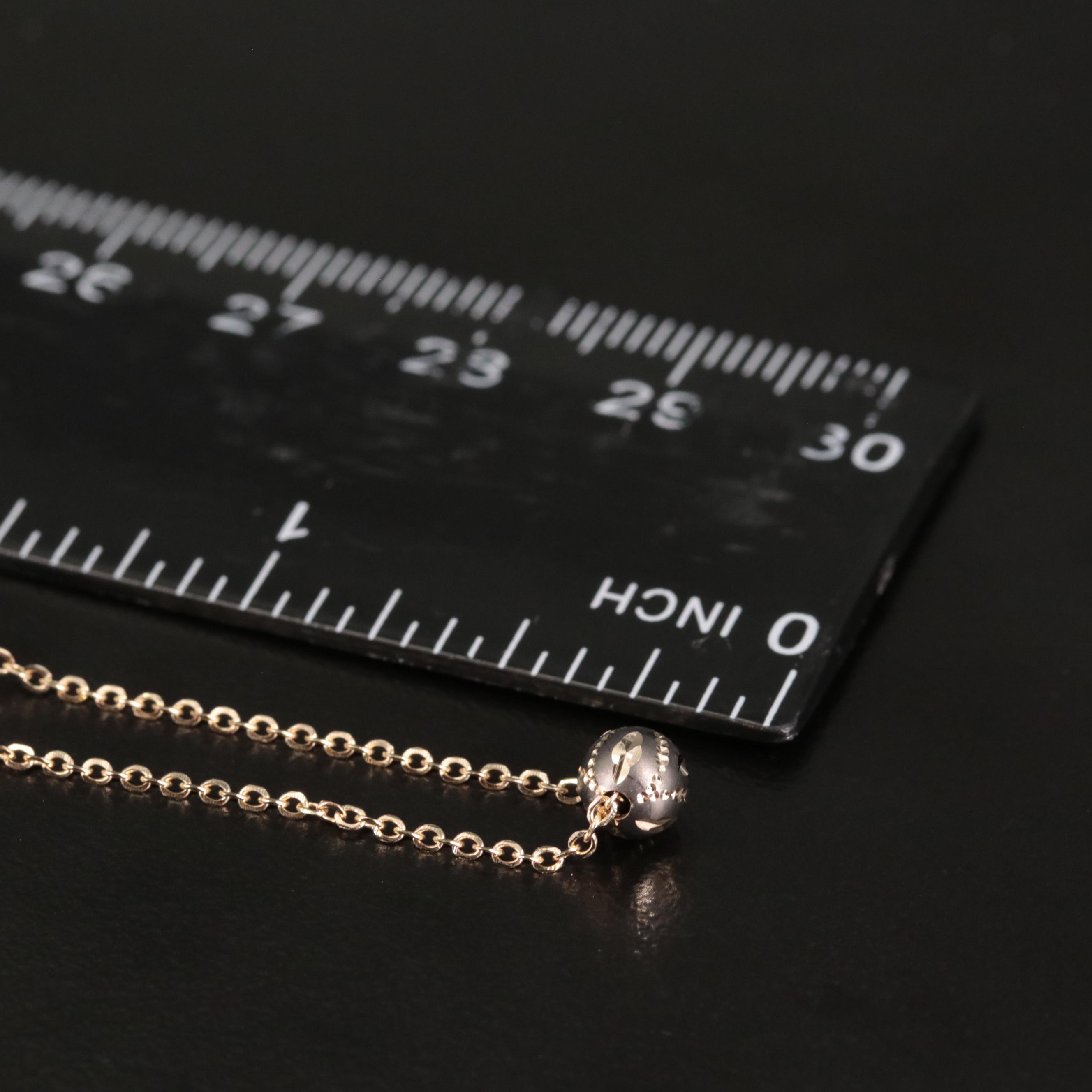 14K Diamond Cut Bead Station Necklace