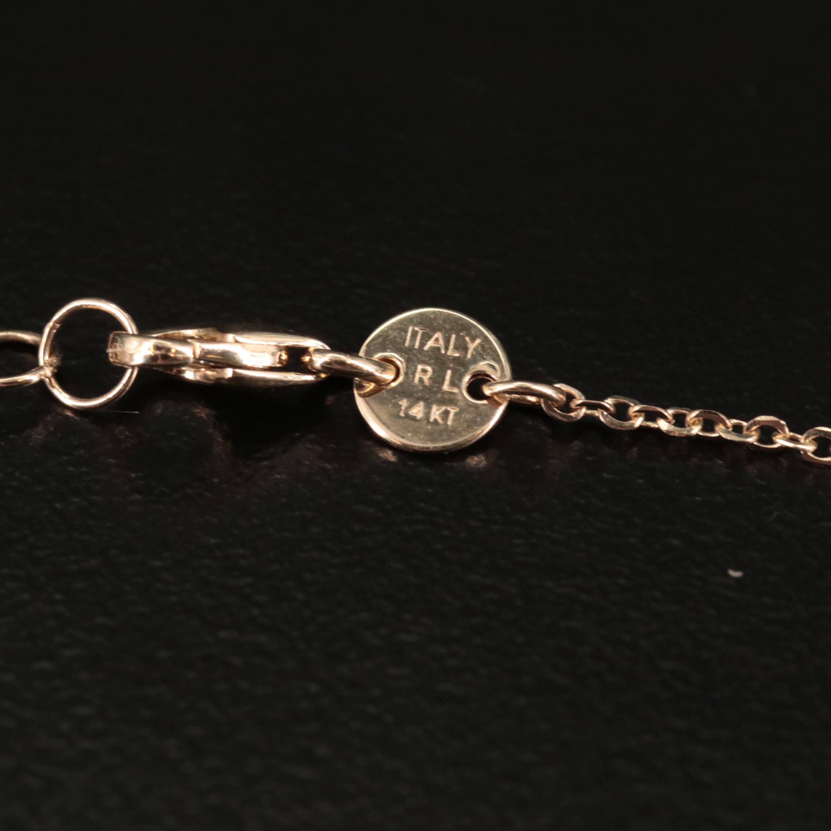 14K Diamond Cut Bead Station Necklace