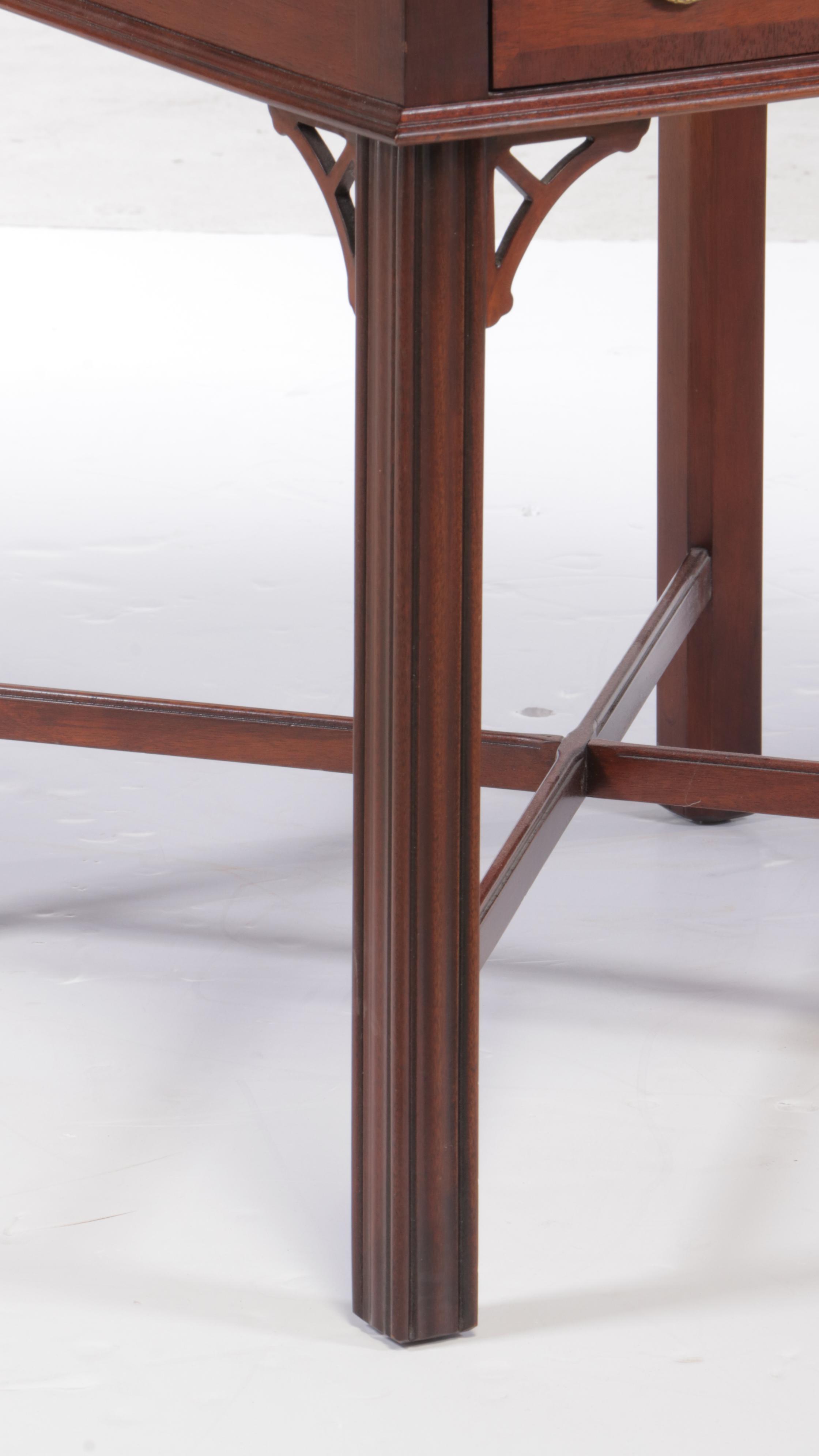 Wellington Hall Chippendale Style Mahogany and Marquetry Side Table