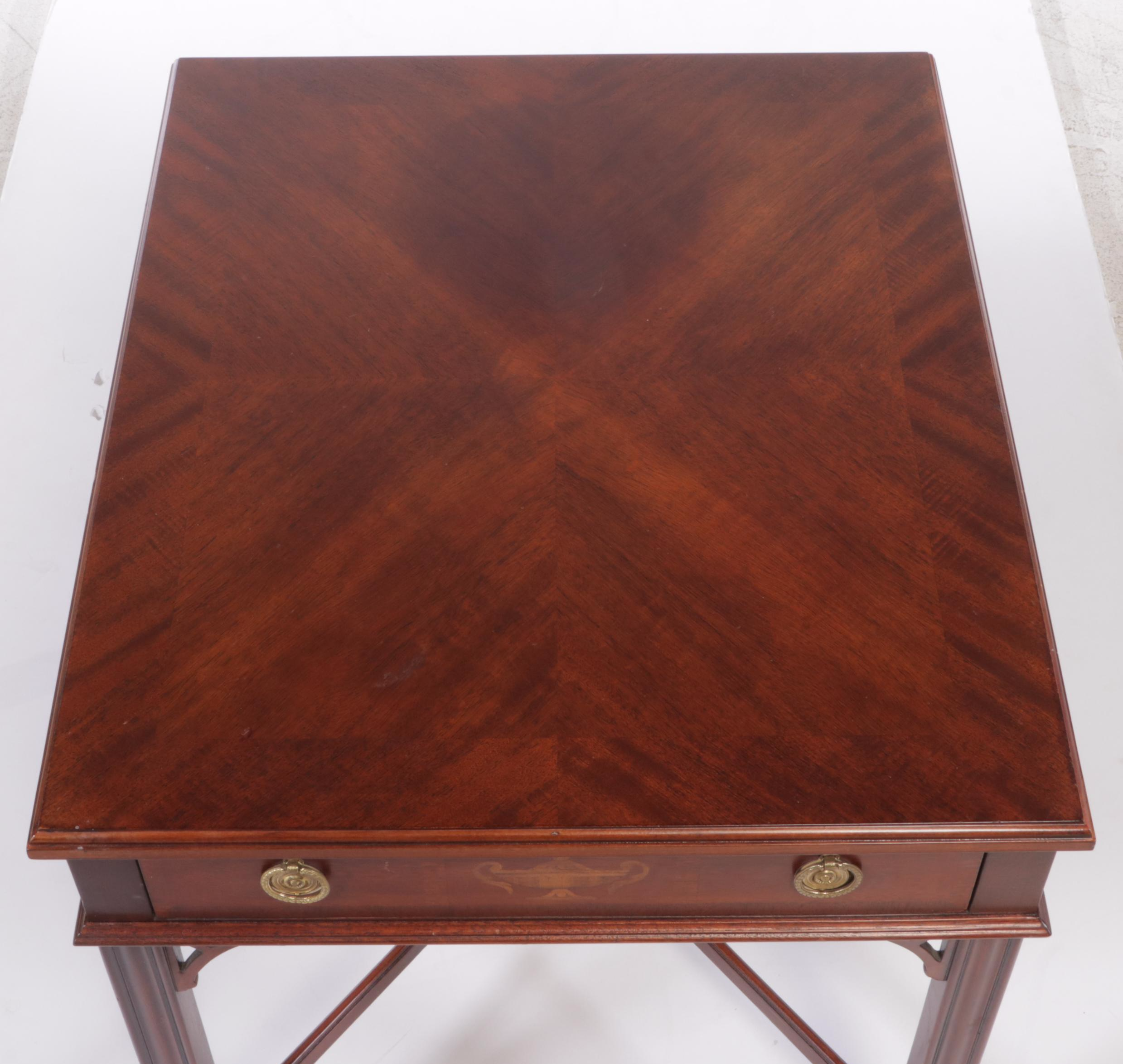 Wellington Hall Chippendale Style Mahogany and Marquetry Side Table