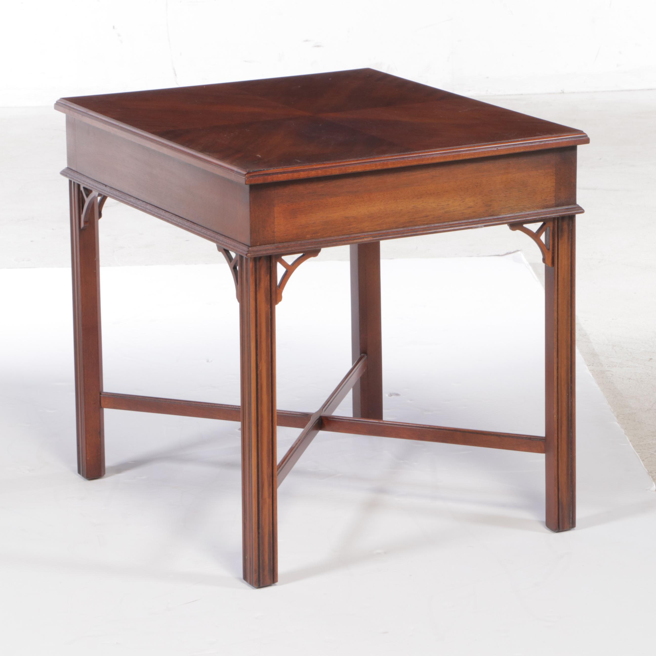 Wellington Hall Chippendale Style Mahogany and Marquetry Side Table