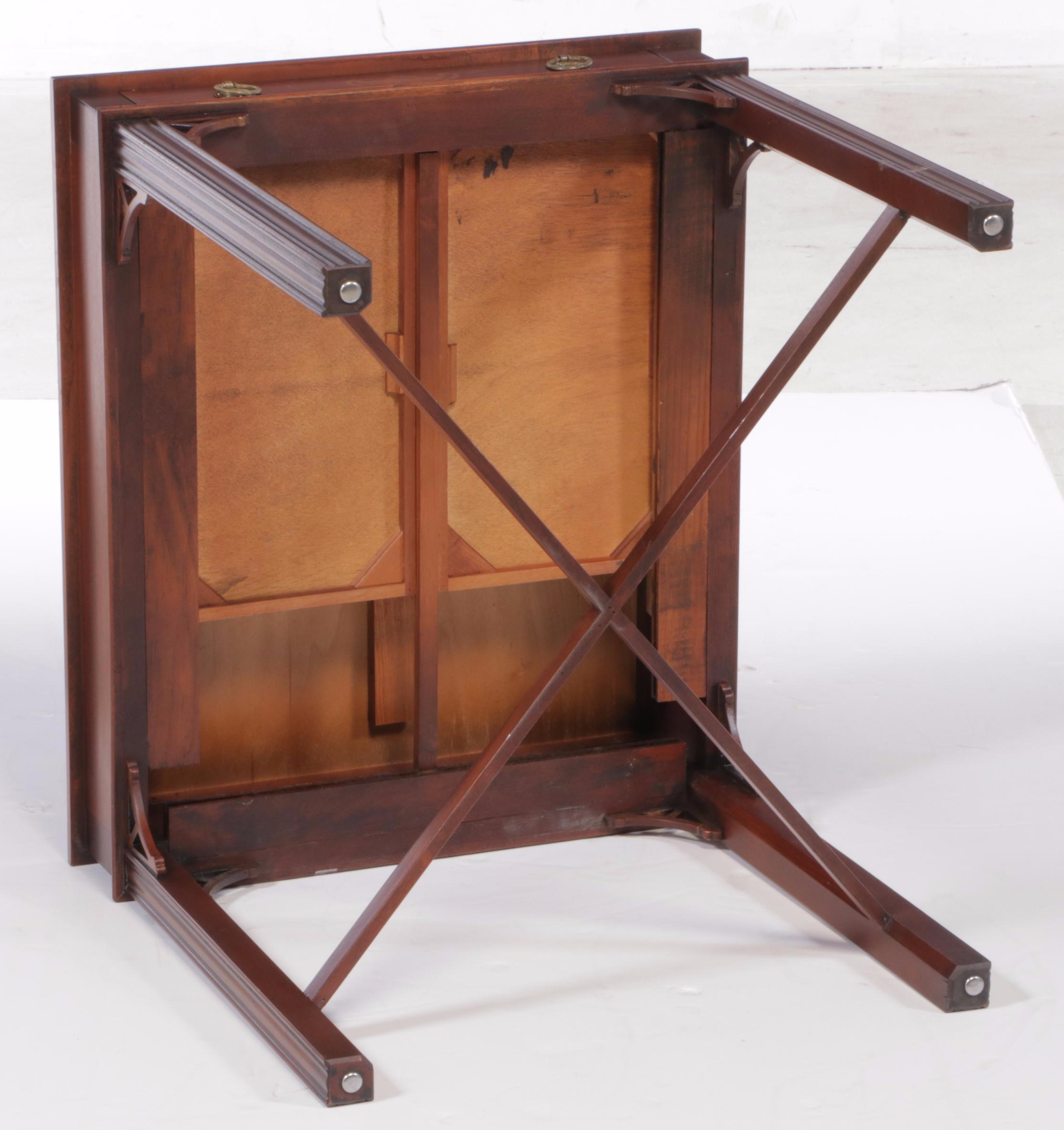 Wellington Hall Chippendale Style Mahogany and Marquetry Side Table