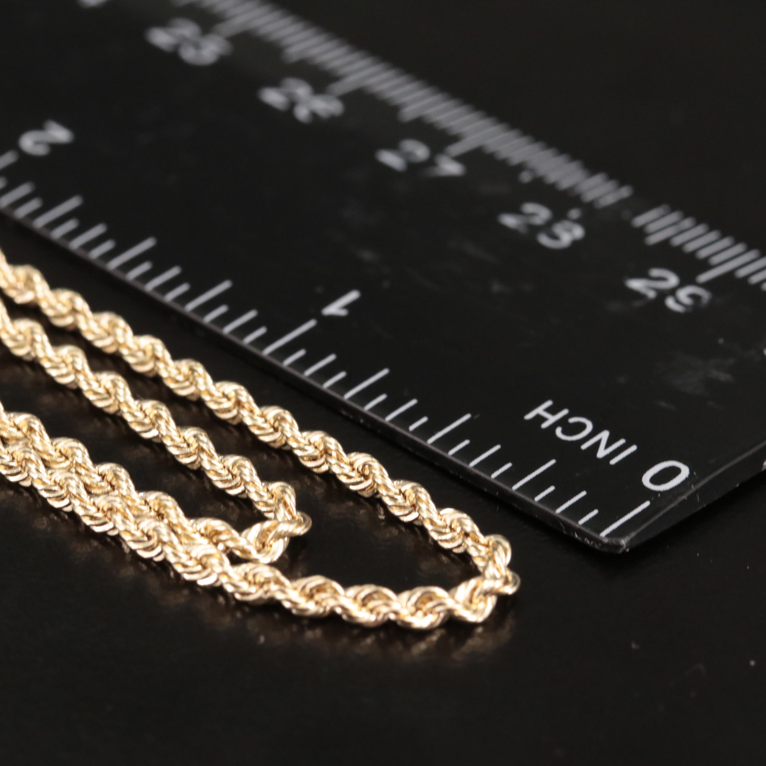 10K Layered French Rope Chain Necklace