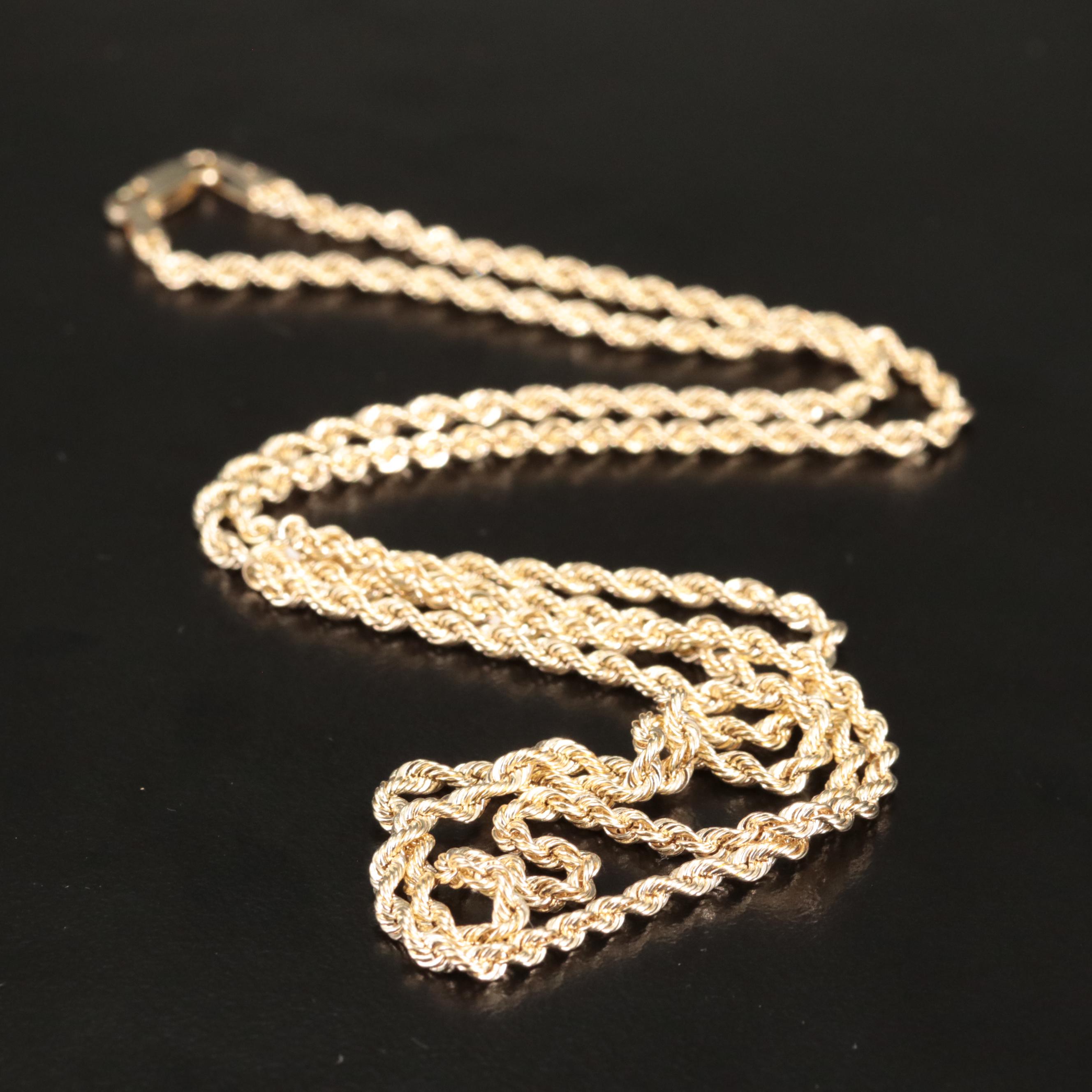10K Layered French Rope Chain Necklace