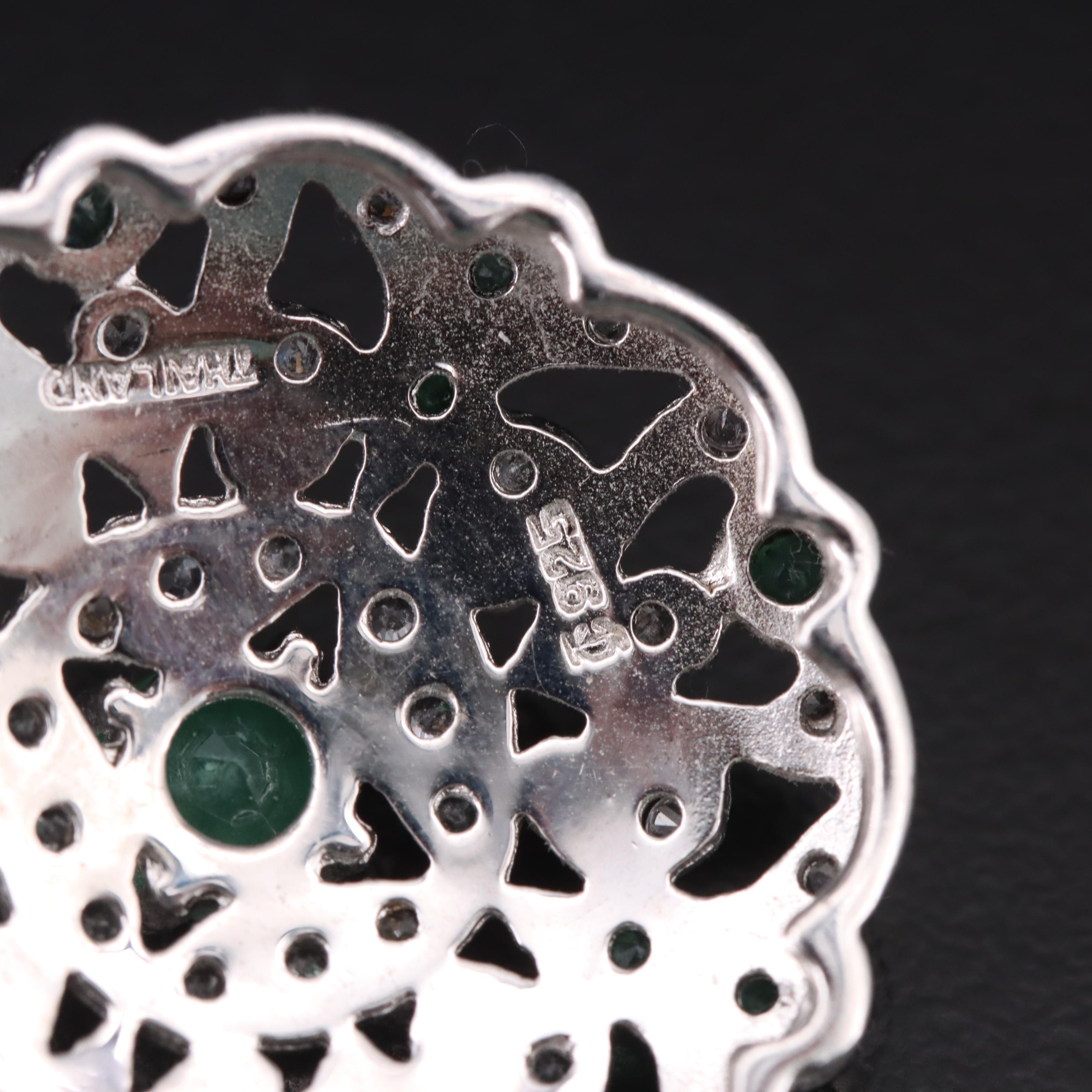 Sterling Diamond, Emerald and Cubic Zirconia Jewelry Selection