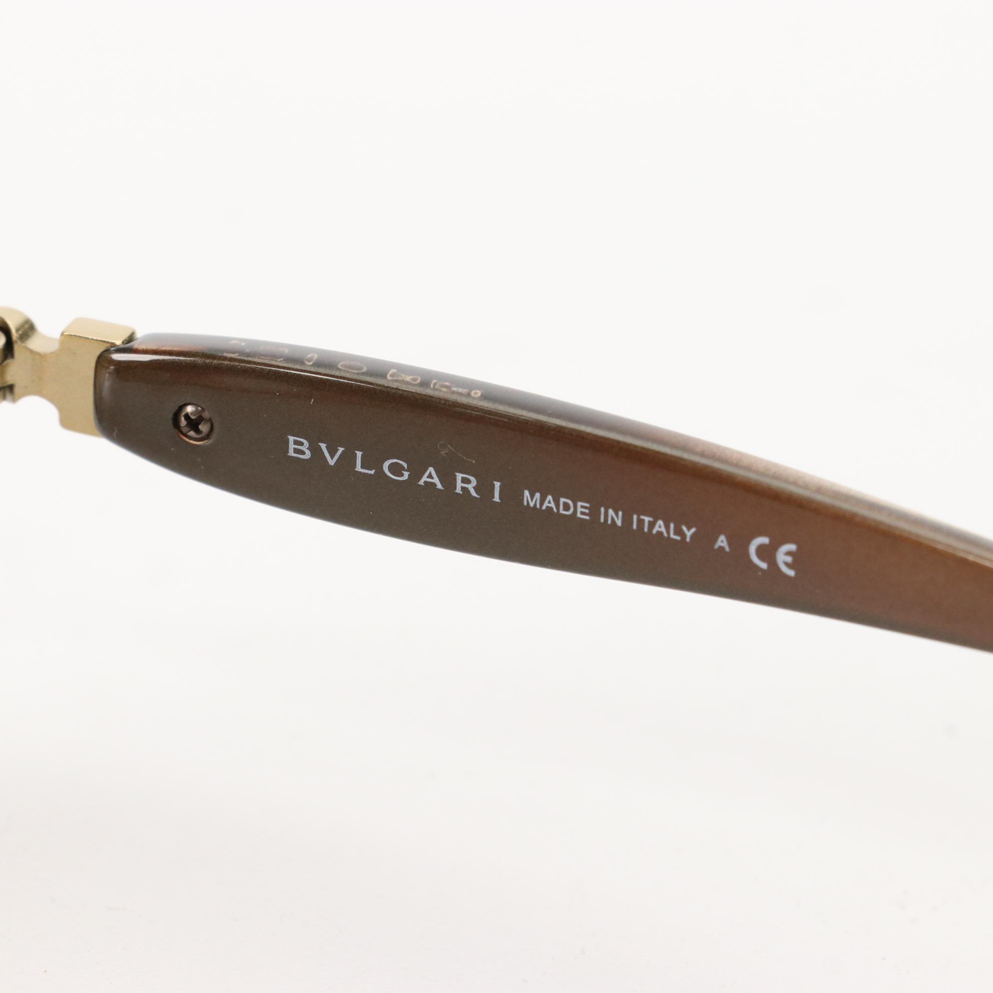 BVLGARI 6061-B Embellished Shield Sunglasses with Case