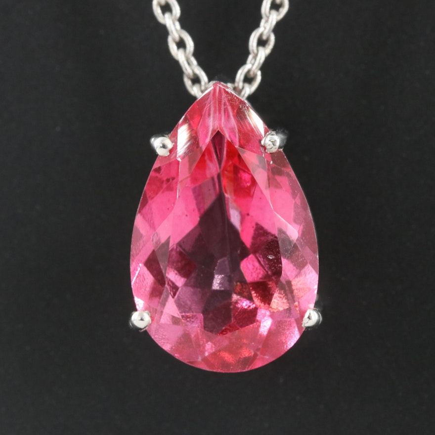 Sterling Topaz Pendant Necklace