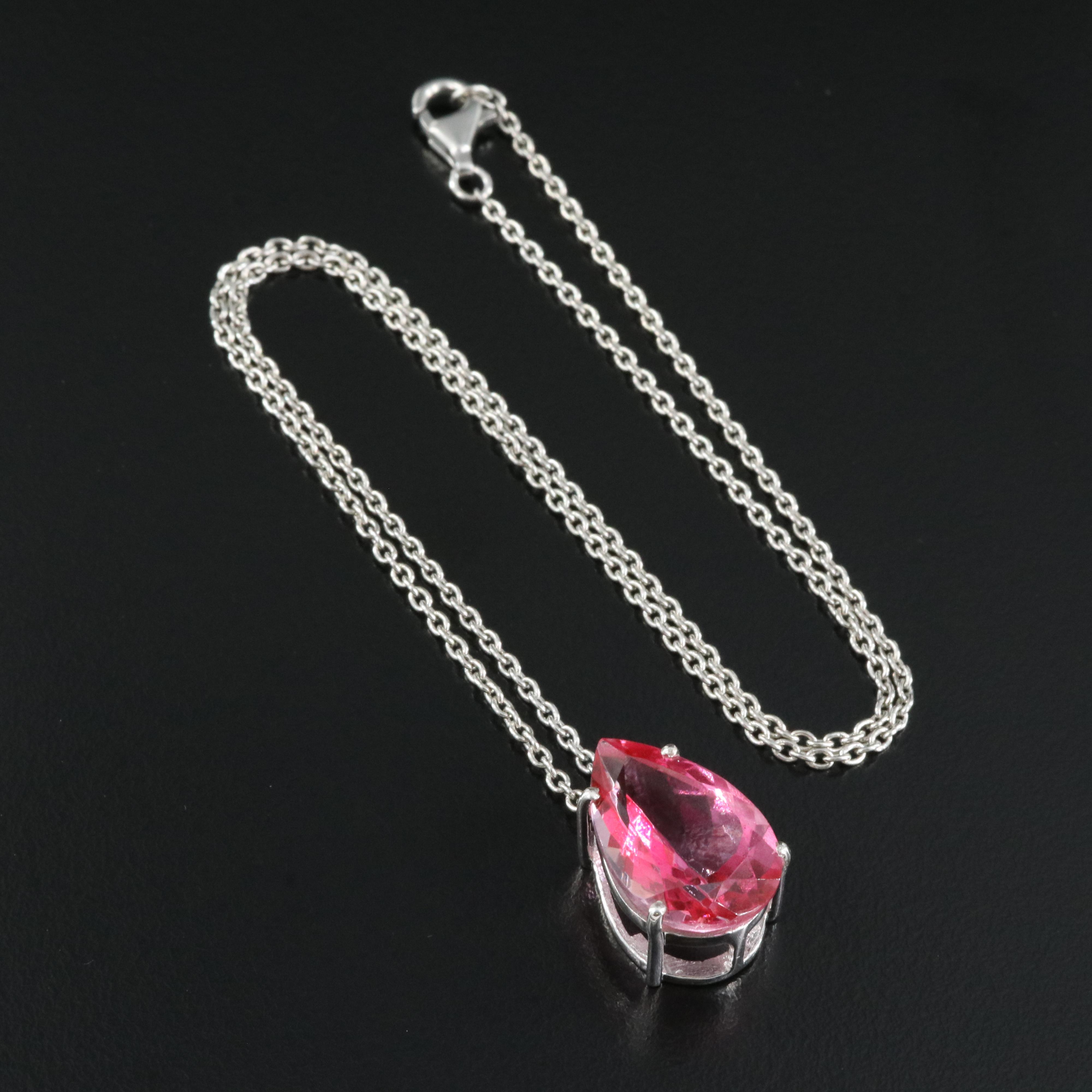 Sterling Topaz Pendant Necklace