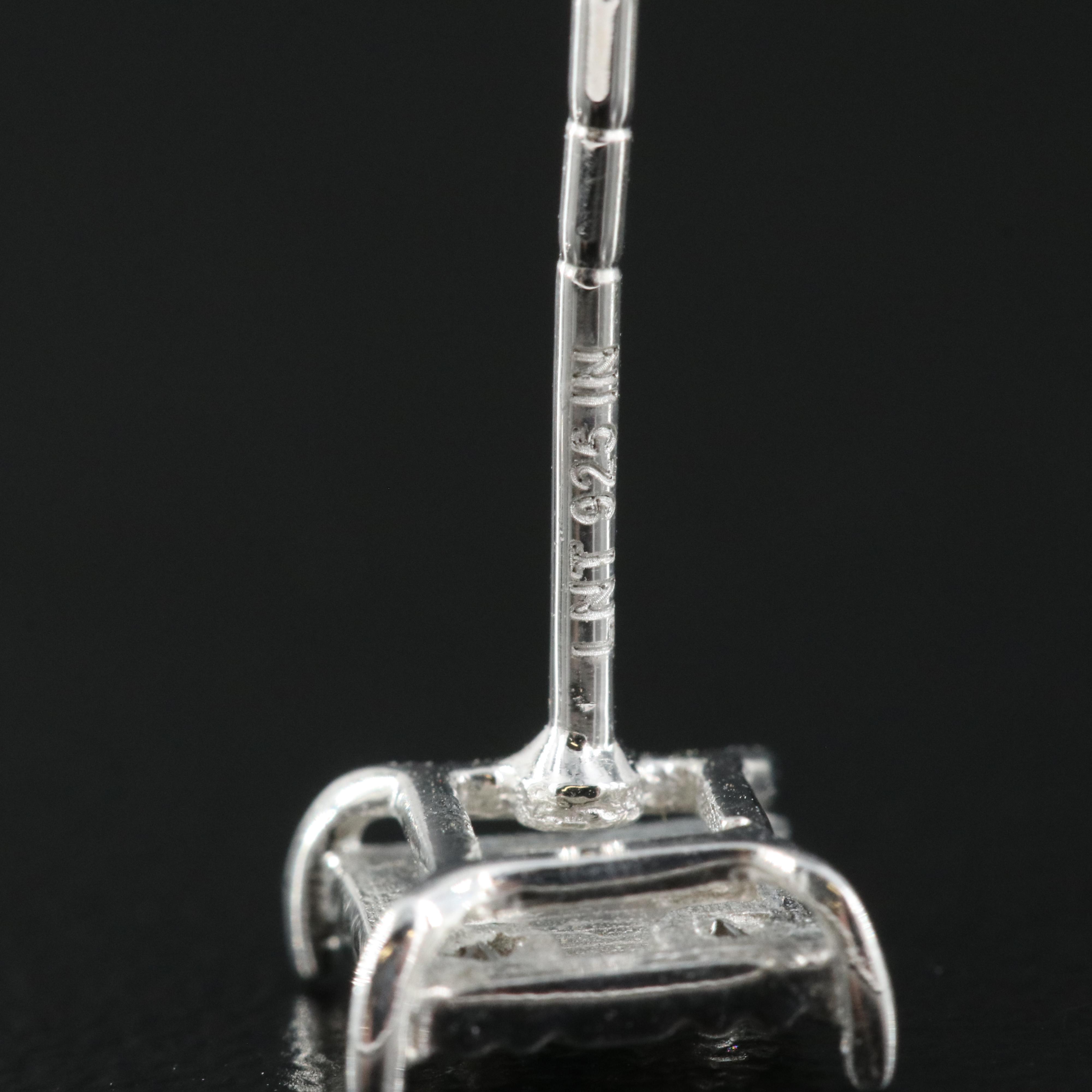 Sterling Diamond Stud Earrings