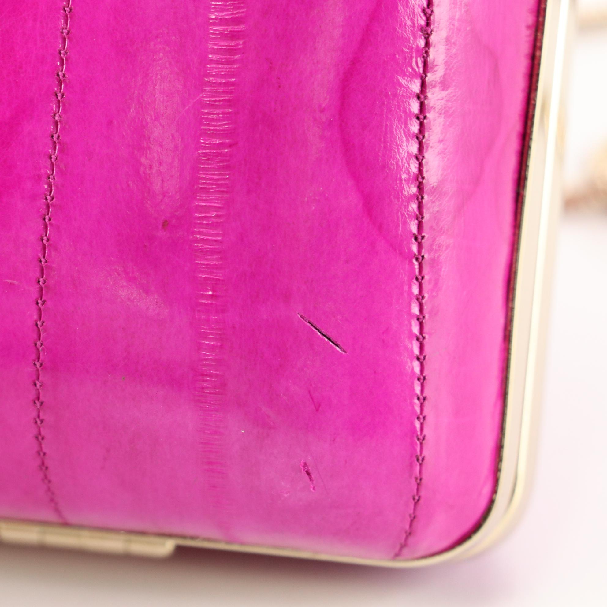 Diane von Furstenberg Tonda Minaudière in Eel Skin with Chain Strap