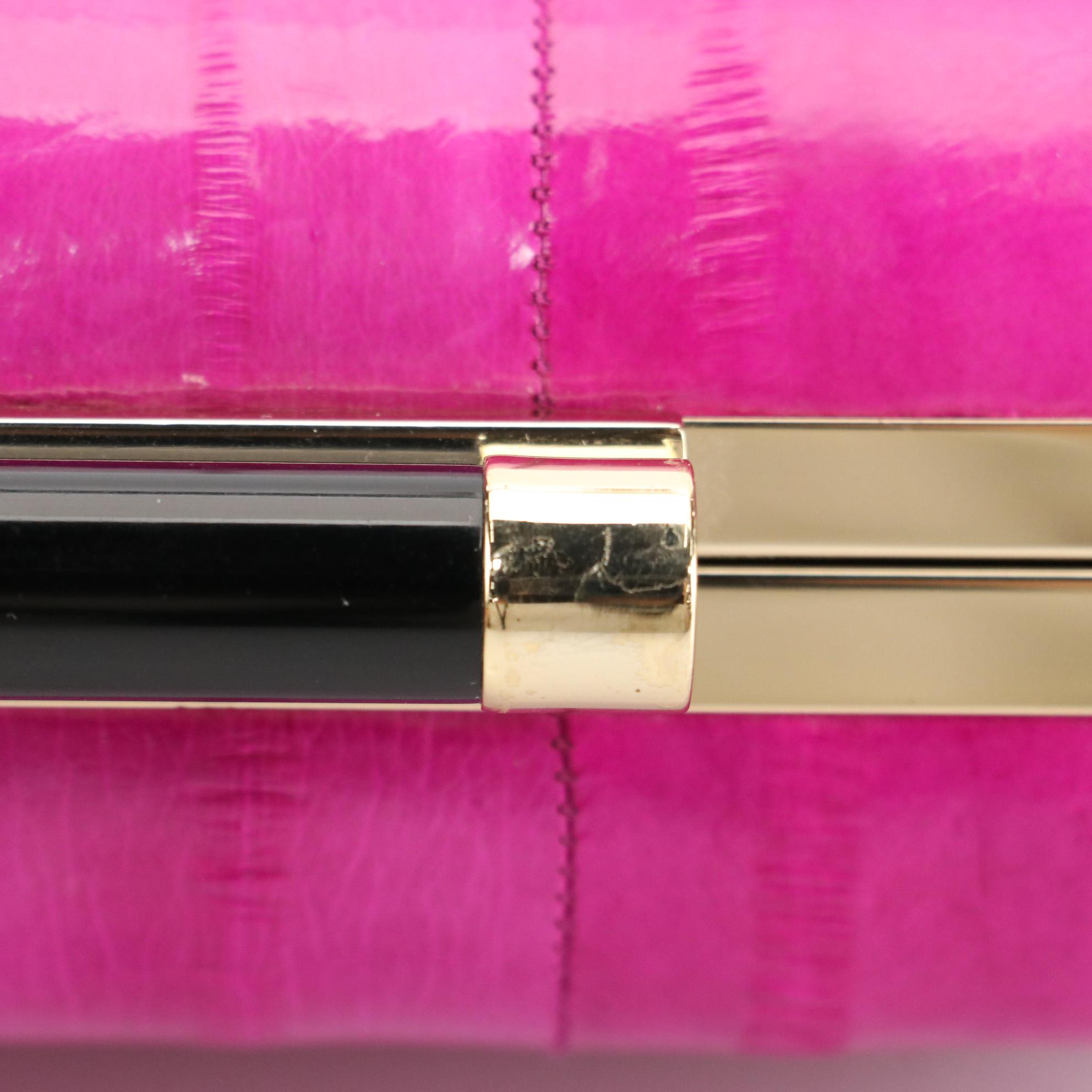 Diane von Furstenberg Tonda Minaudière in Eel Skin with Chain Strap