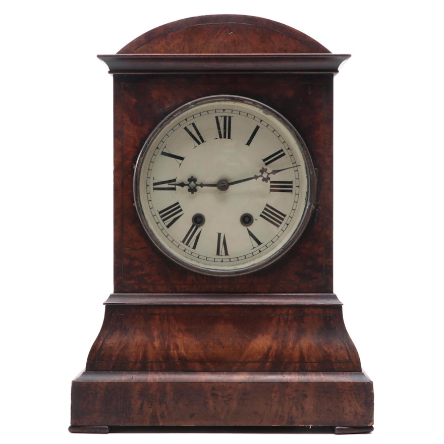 Alois Mayer Burled Veneer Beehive Clock, Early 20th Century
