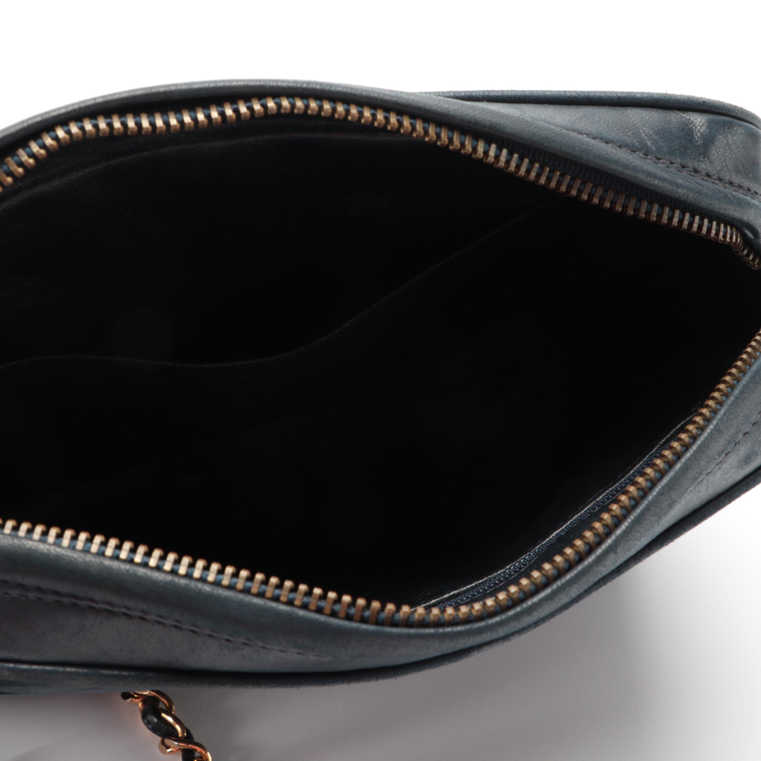 Chanel CC Chain Strap Crossbody Bag in Quilted Lambskin Leather with Tassel