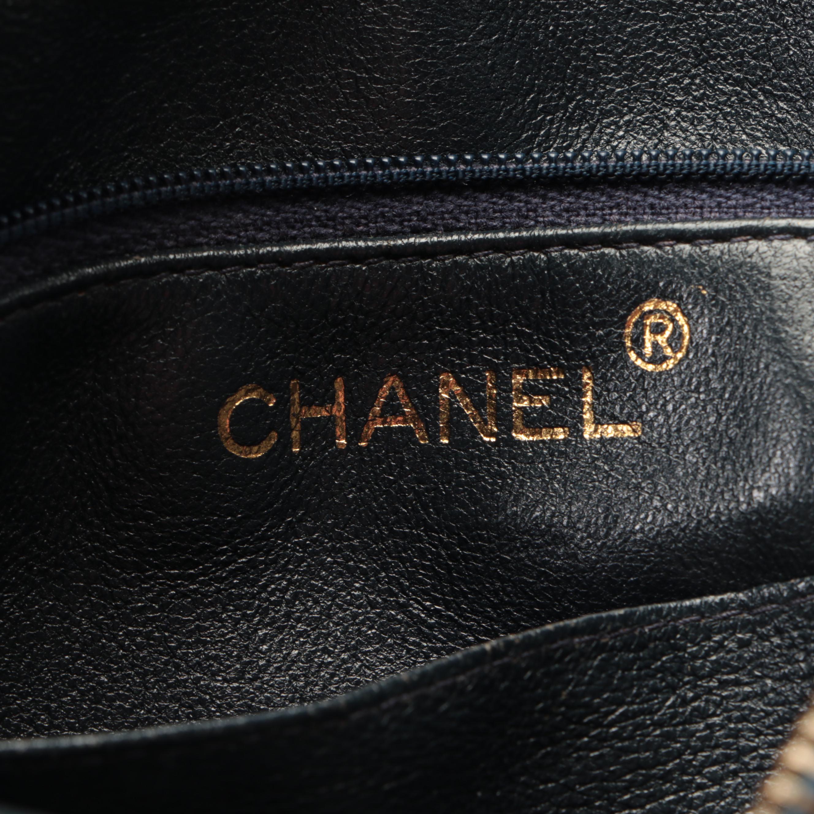 Chanel CC Chain Strap Crossbody Bag in Quilted Lambskin Leather with Tassel