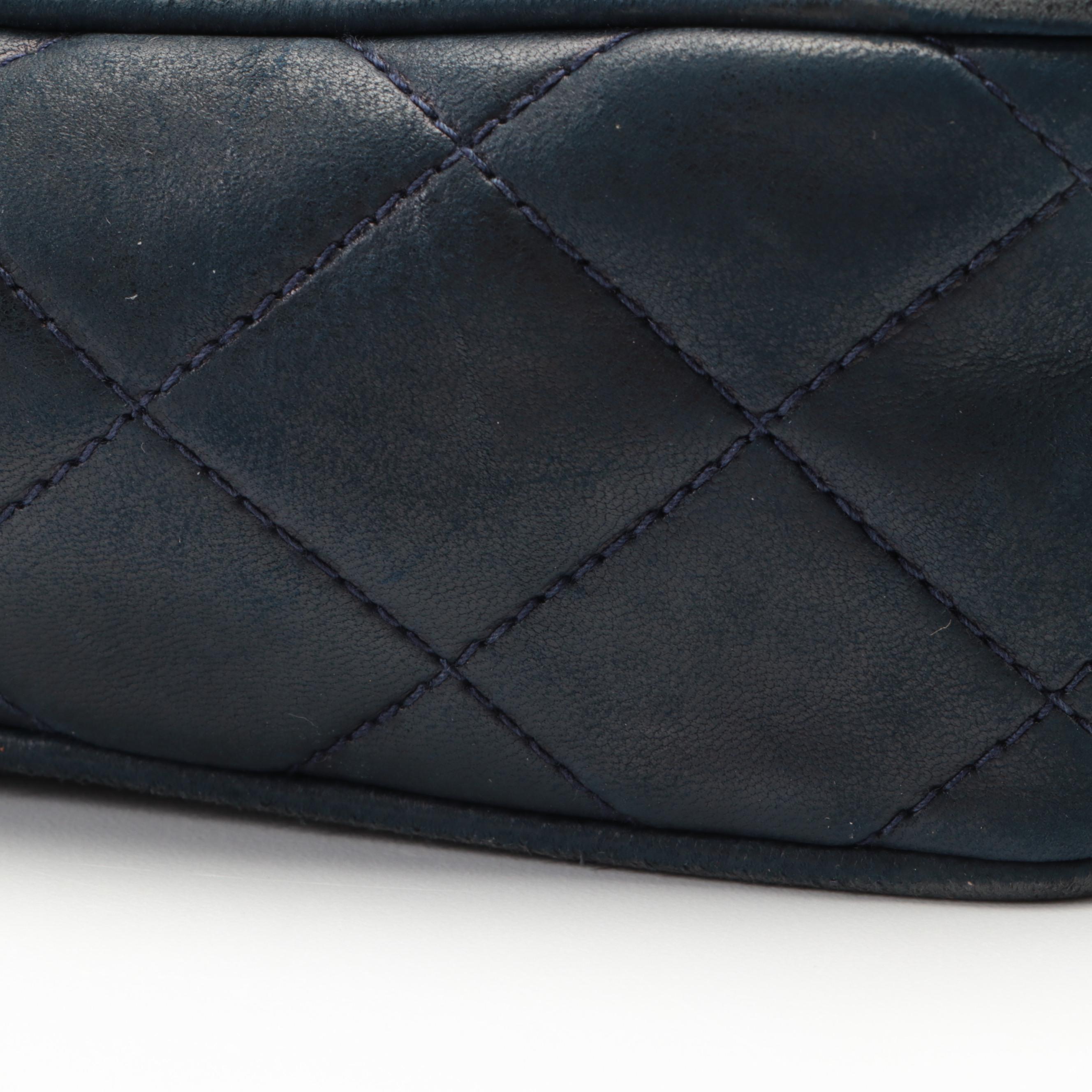 Chanel CC Chain Strap Crossbody Bag in Quilted Lambskin Leather with Tassel