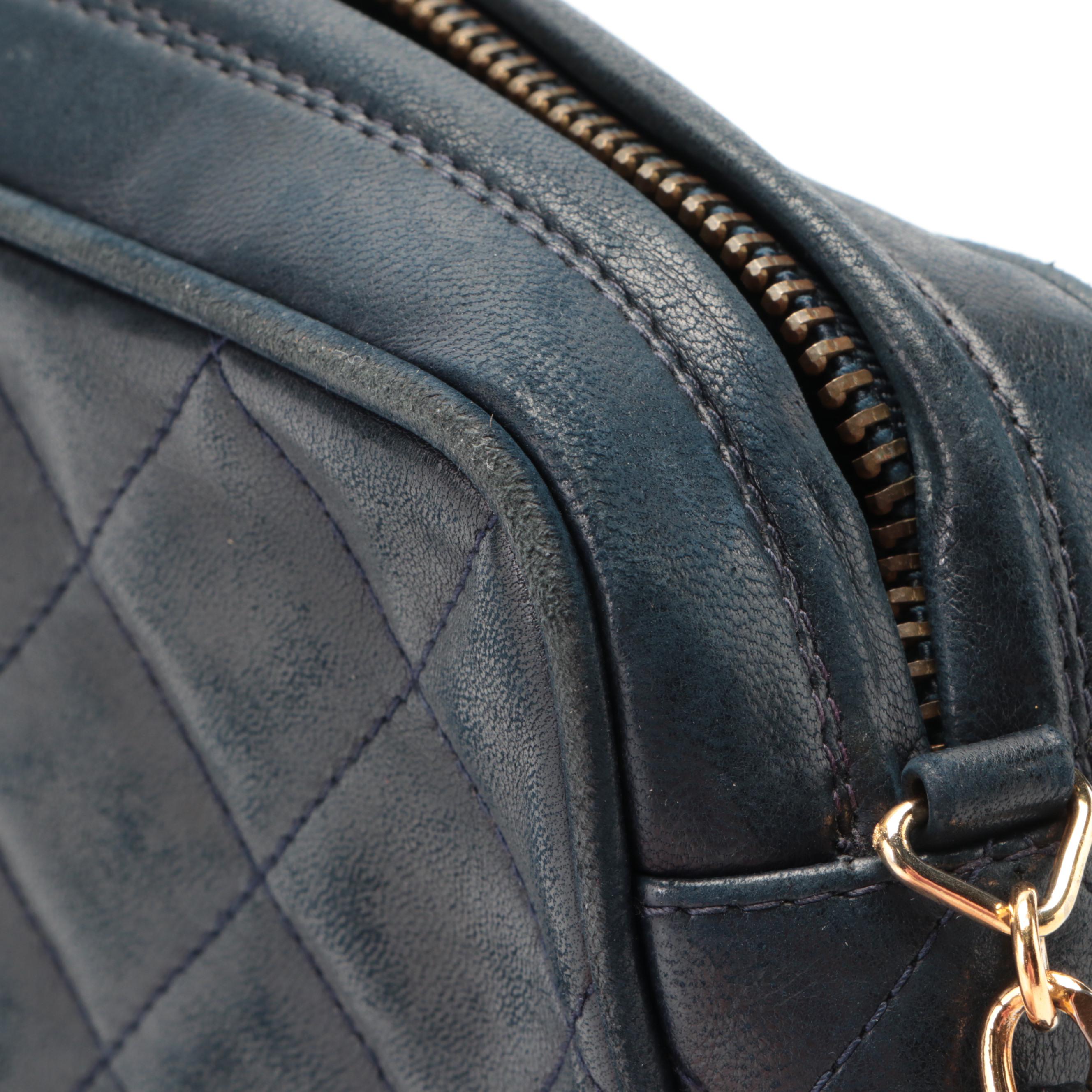 Chanel CC Chain Strap Crossbody Bag in Quilted Lambskin Leather with Tassel