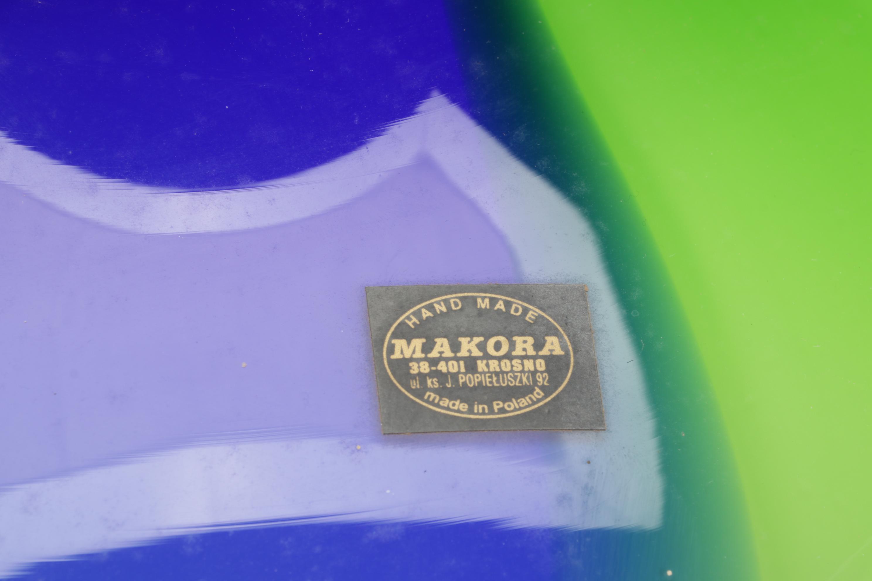 Makora with Threaded Art Glass and Other Glass Vases