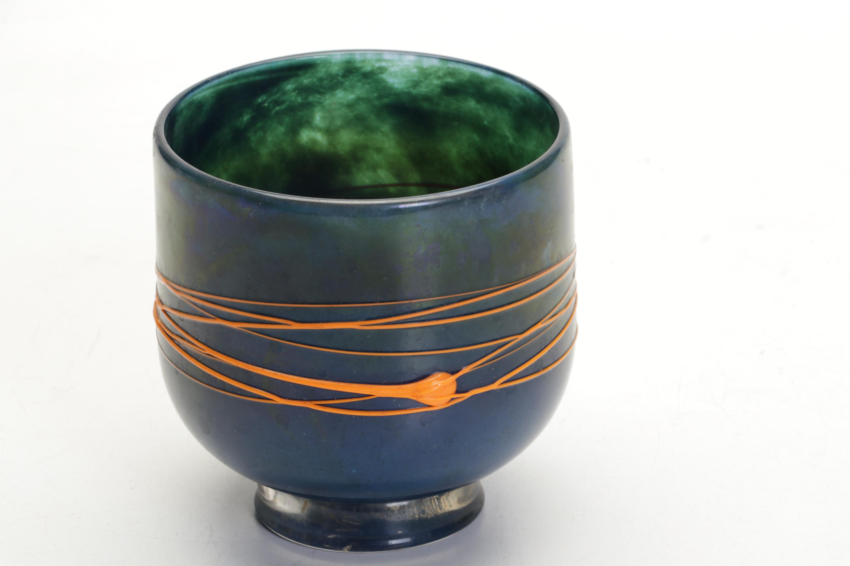 Makora with Threaded Art Glass and Other Glass Vases