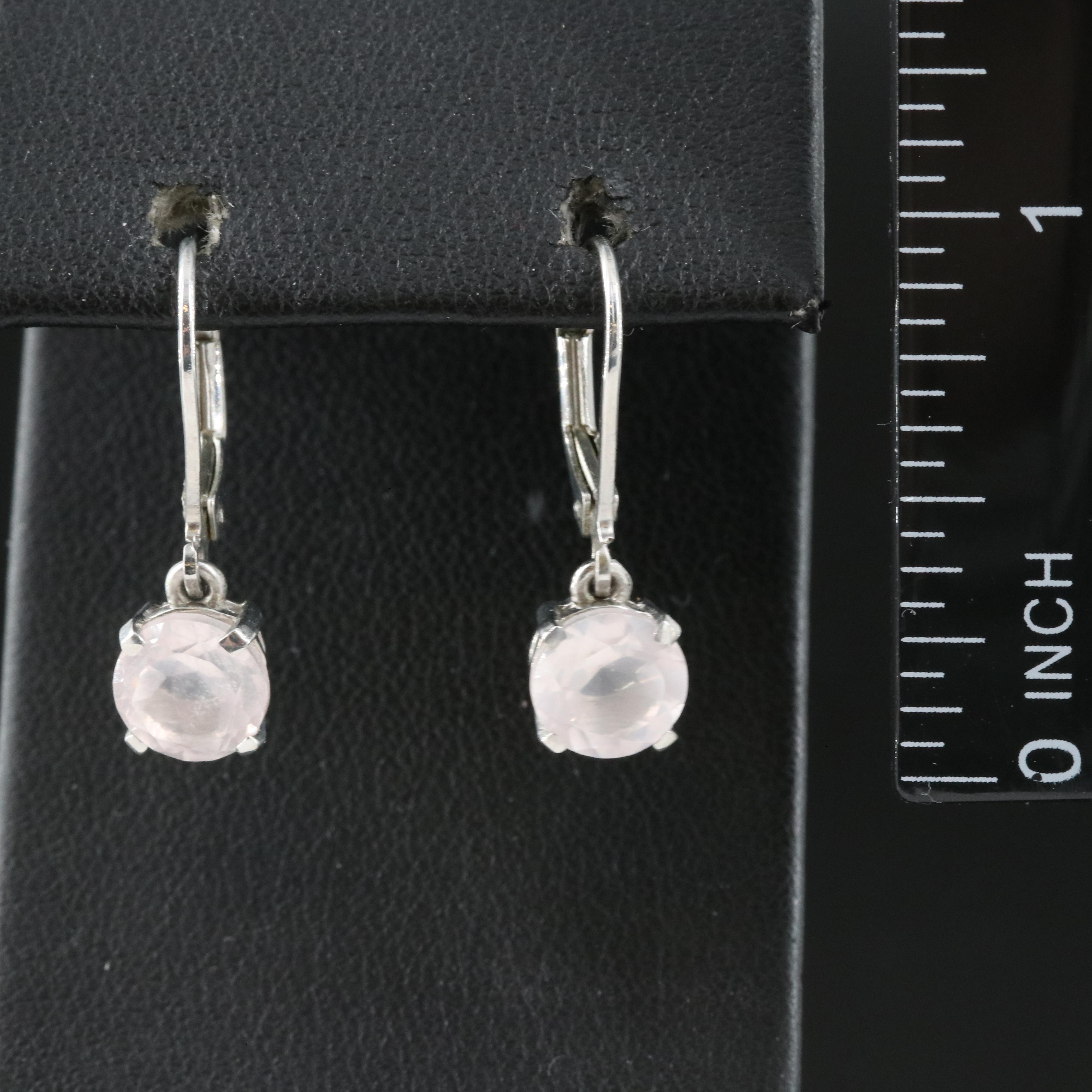 Sterling Rose Quartz Earrings