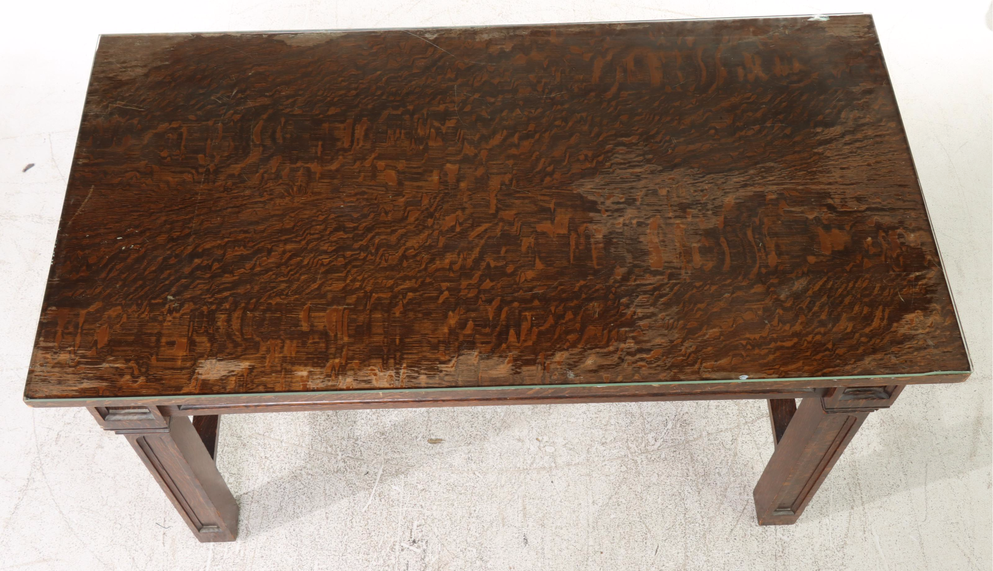 American Quartersawn Oak Communion Table, Early 20th Century