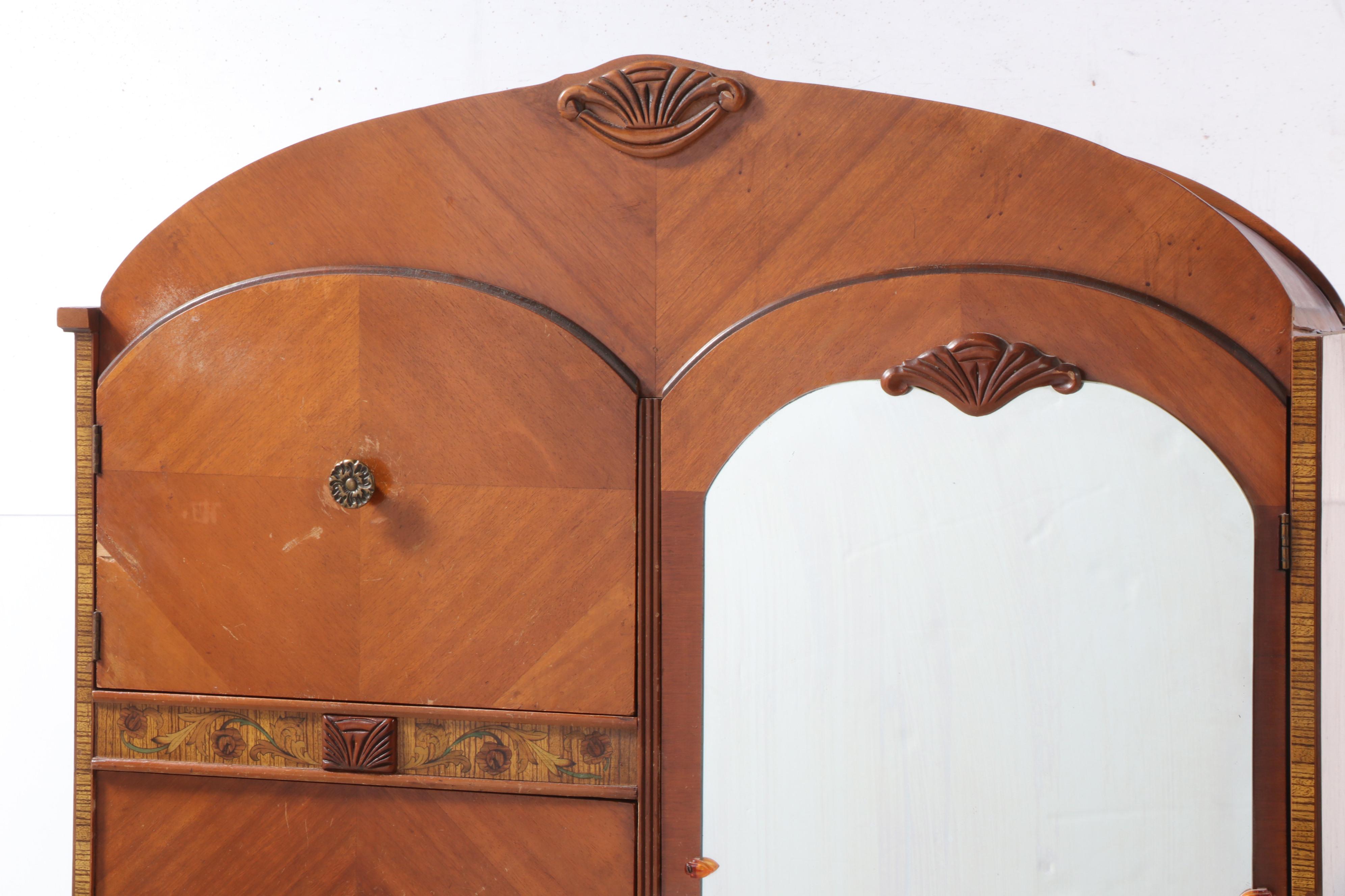 United Furniture Art Deco Style Walnut Chiffonier, 1930s
