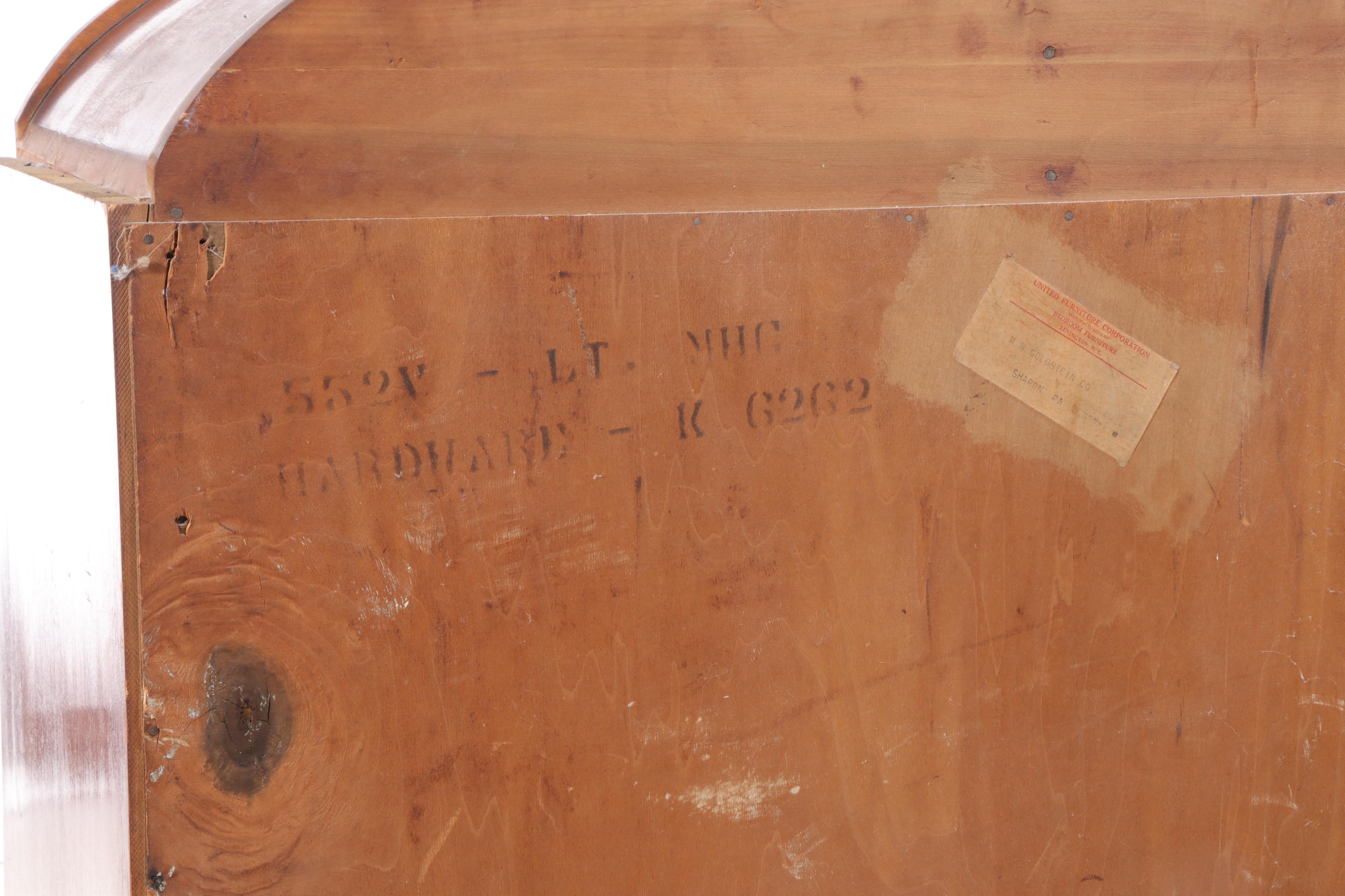 United Furniture Art Deco Style Walnut Chiffonier, 1930s