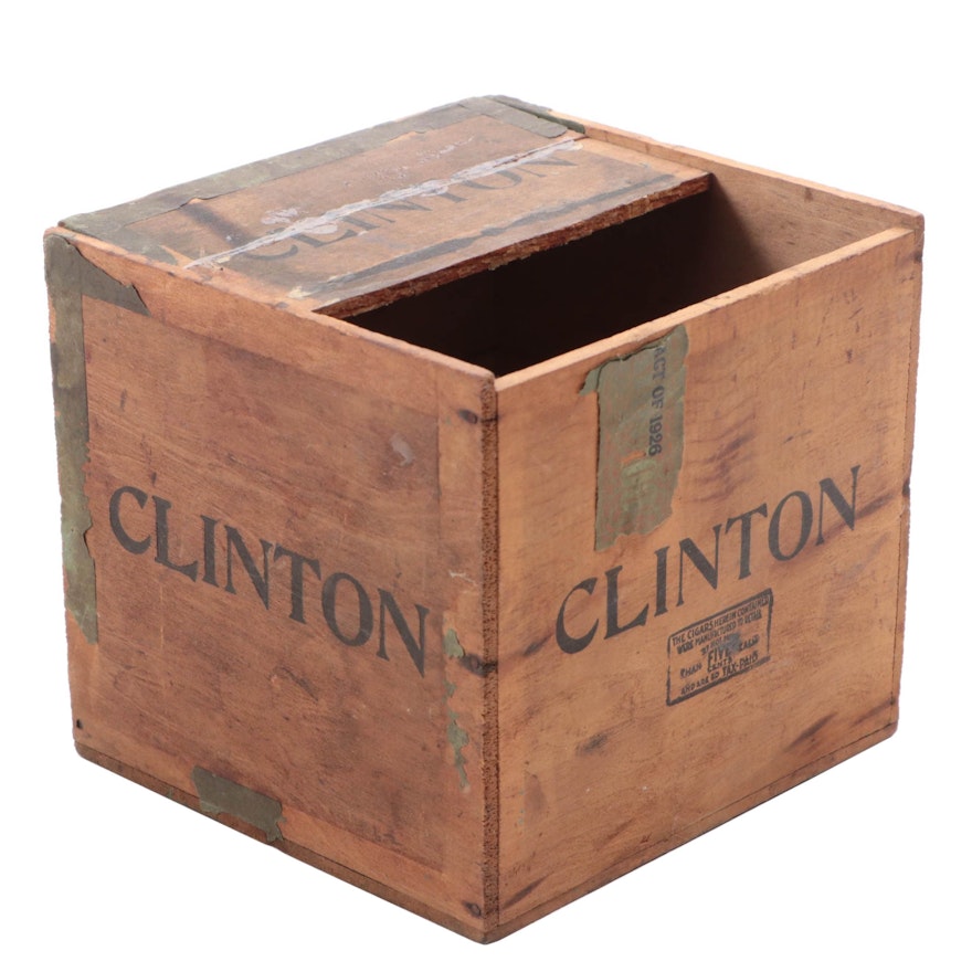 Clinton Cigars Box, Early to Mid 20th Century