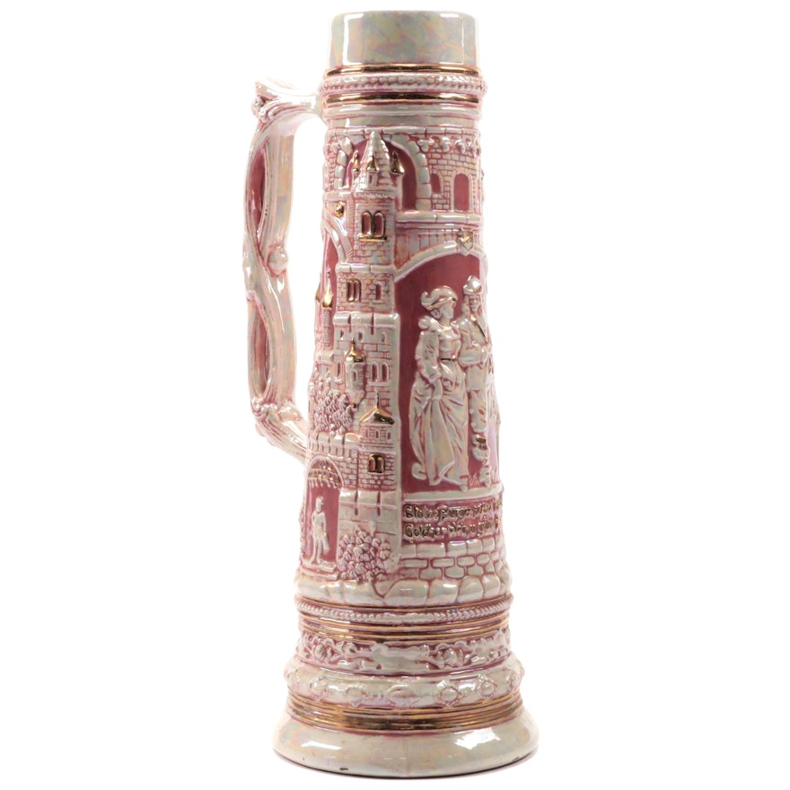 Pink Luster Glazed Beer Stein, Early to Mid-20th Century