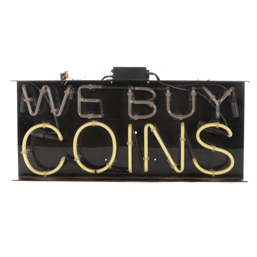 Neon Signs "We Buy Coins" Illuminated Wall Sign