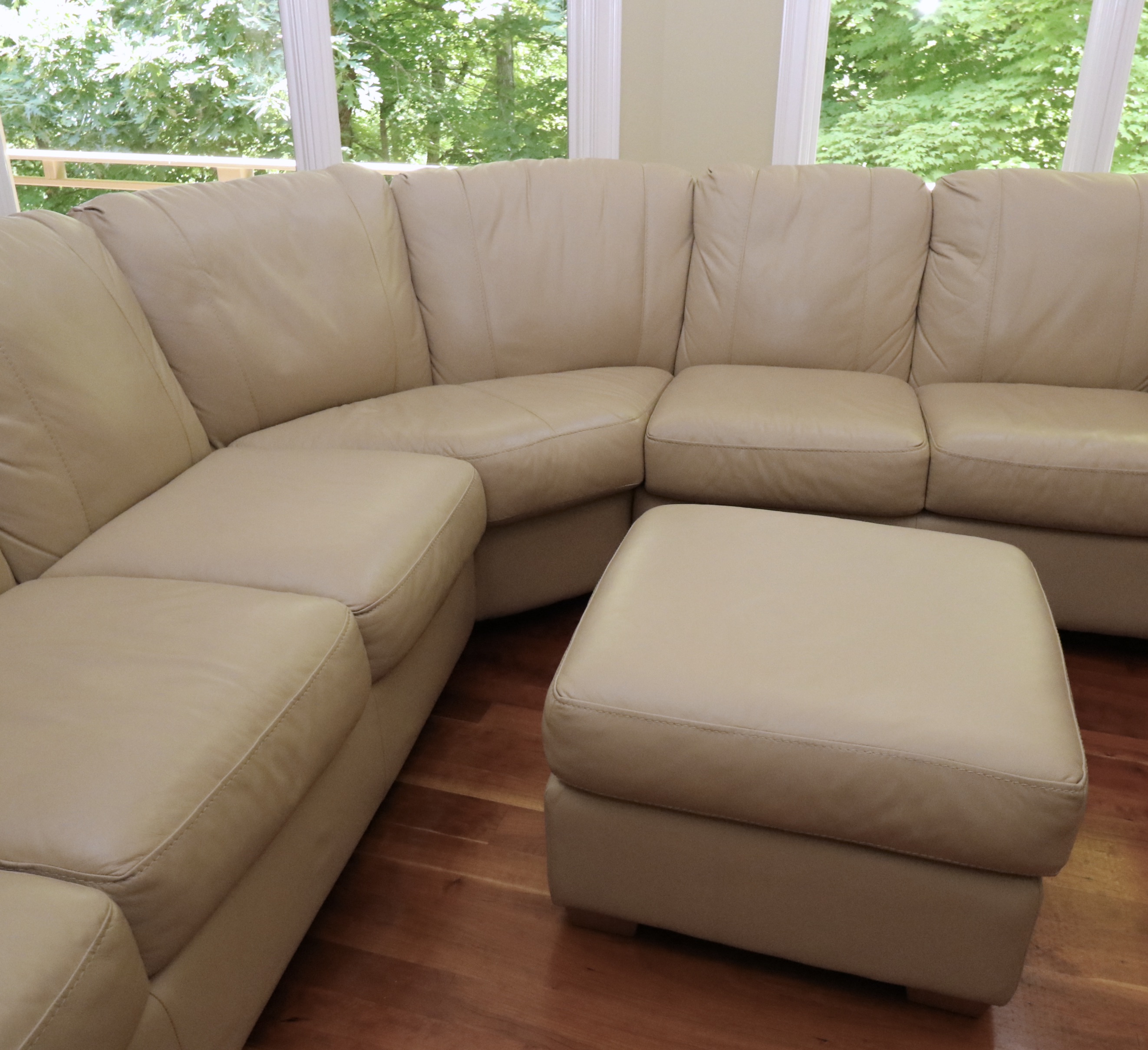 Furniture by Otmar "Jaymar" Leather Sectional Sofa and Ottoman