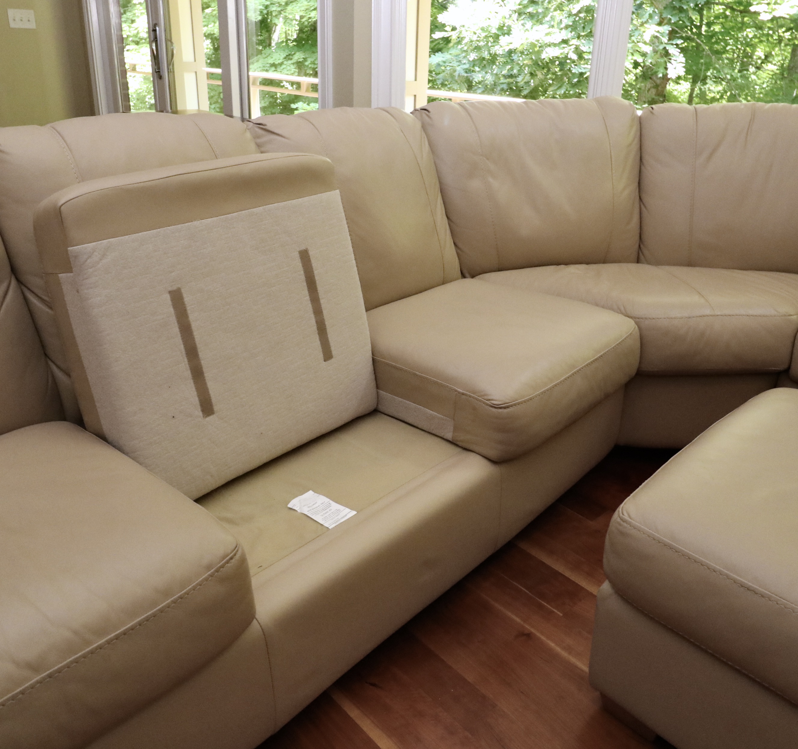 Furniture by Otmar "Jaymar" Leather Sectional Sofa and Ottoman