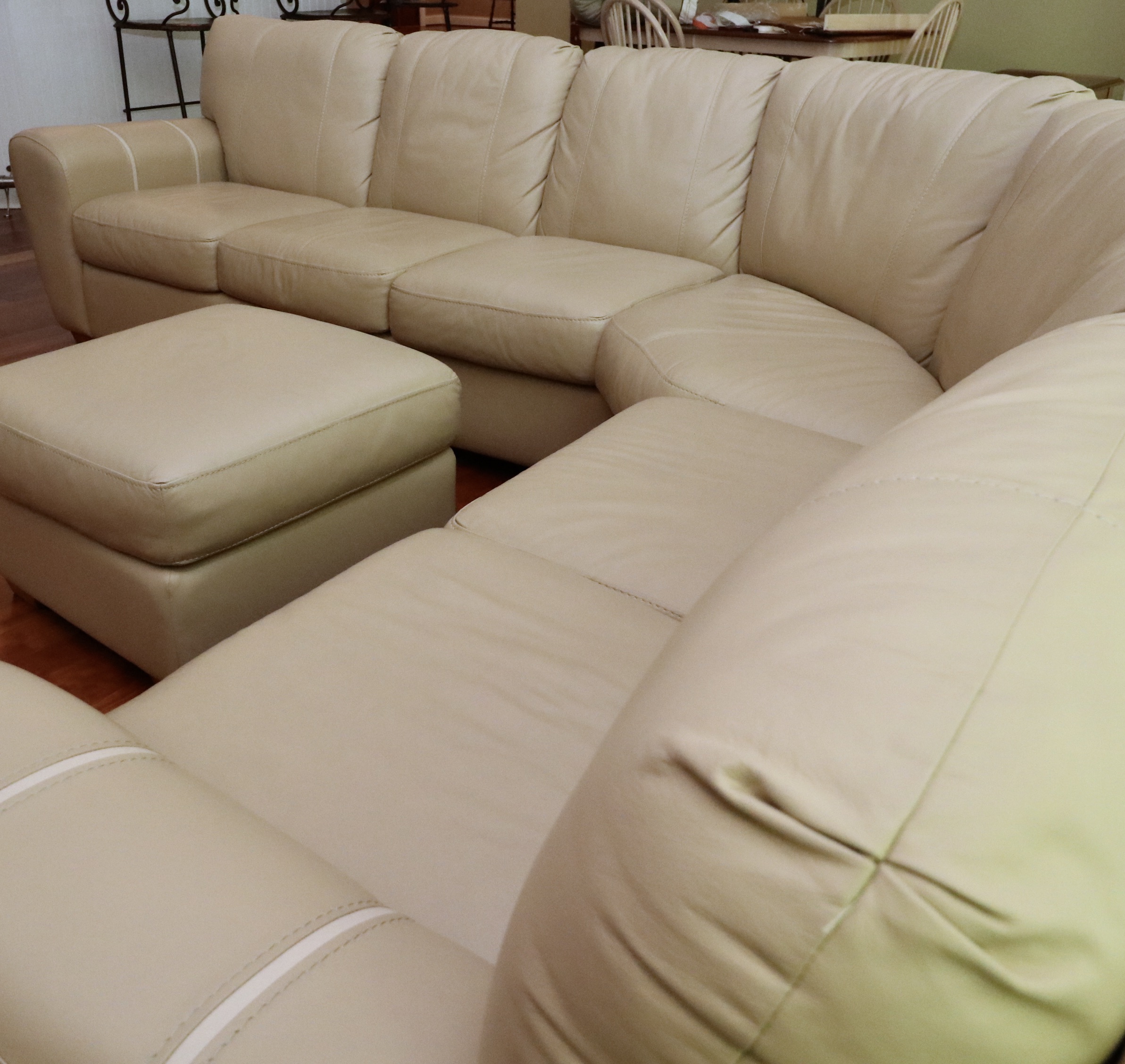 Furniture by Otmar "Jaymar" Leather Sectional Sofa and Ottoman