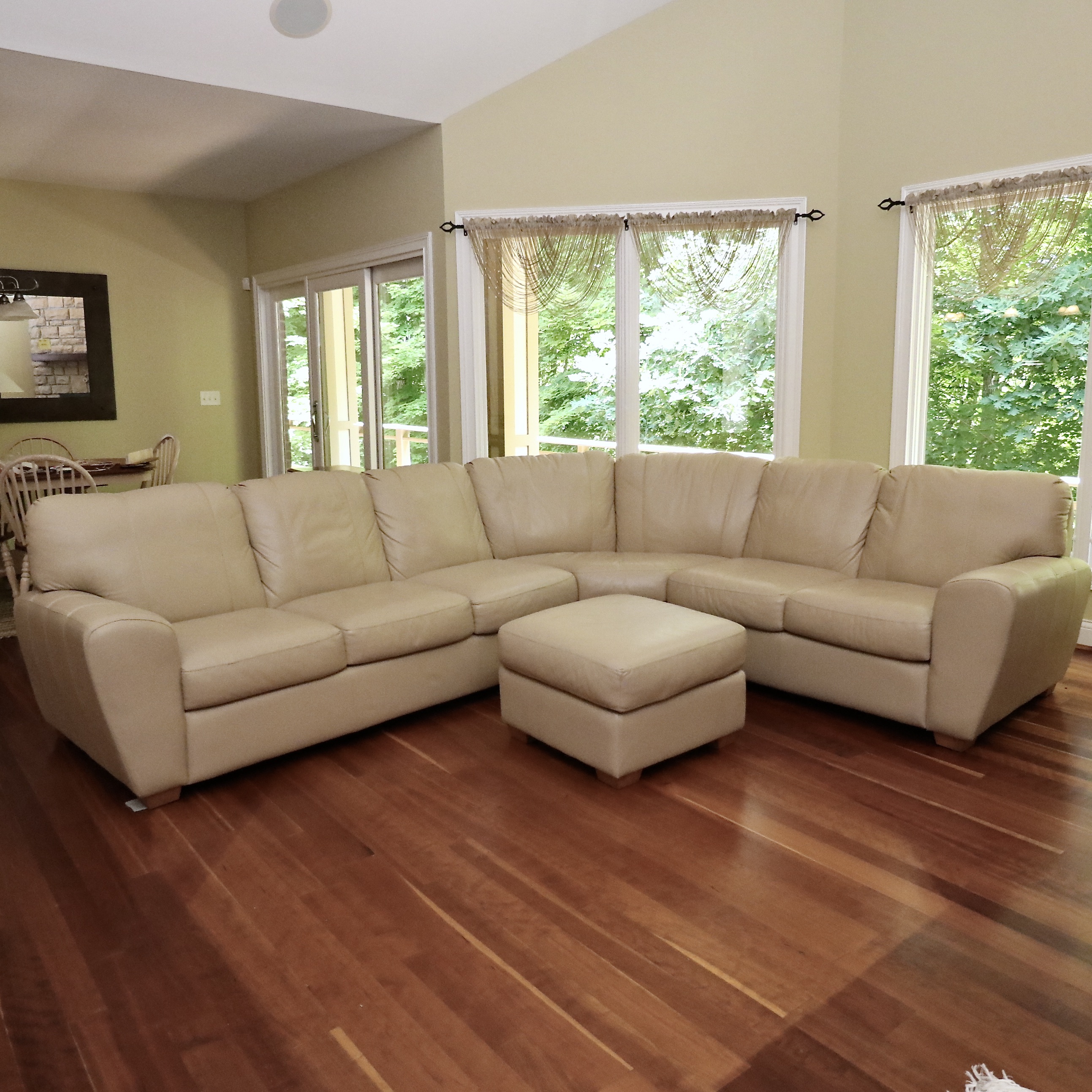 Furniture by Otmar "Jaymar" Leather Sectional Sofa and Ottoman