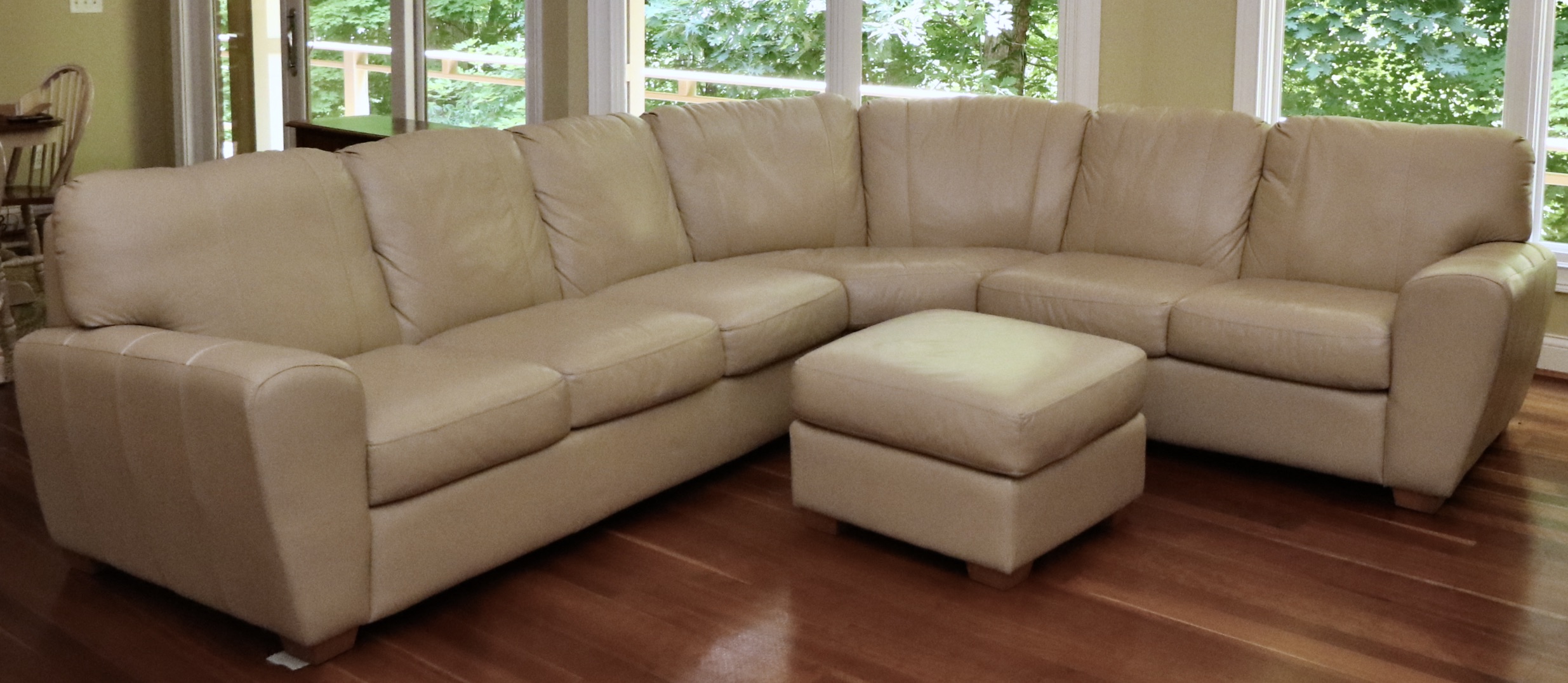 Furniture by Otmar "Jaymar" Leather Sectional Sofa and Ottoman