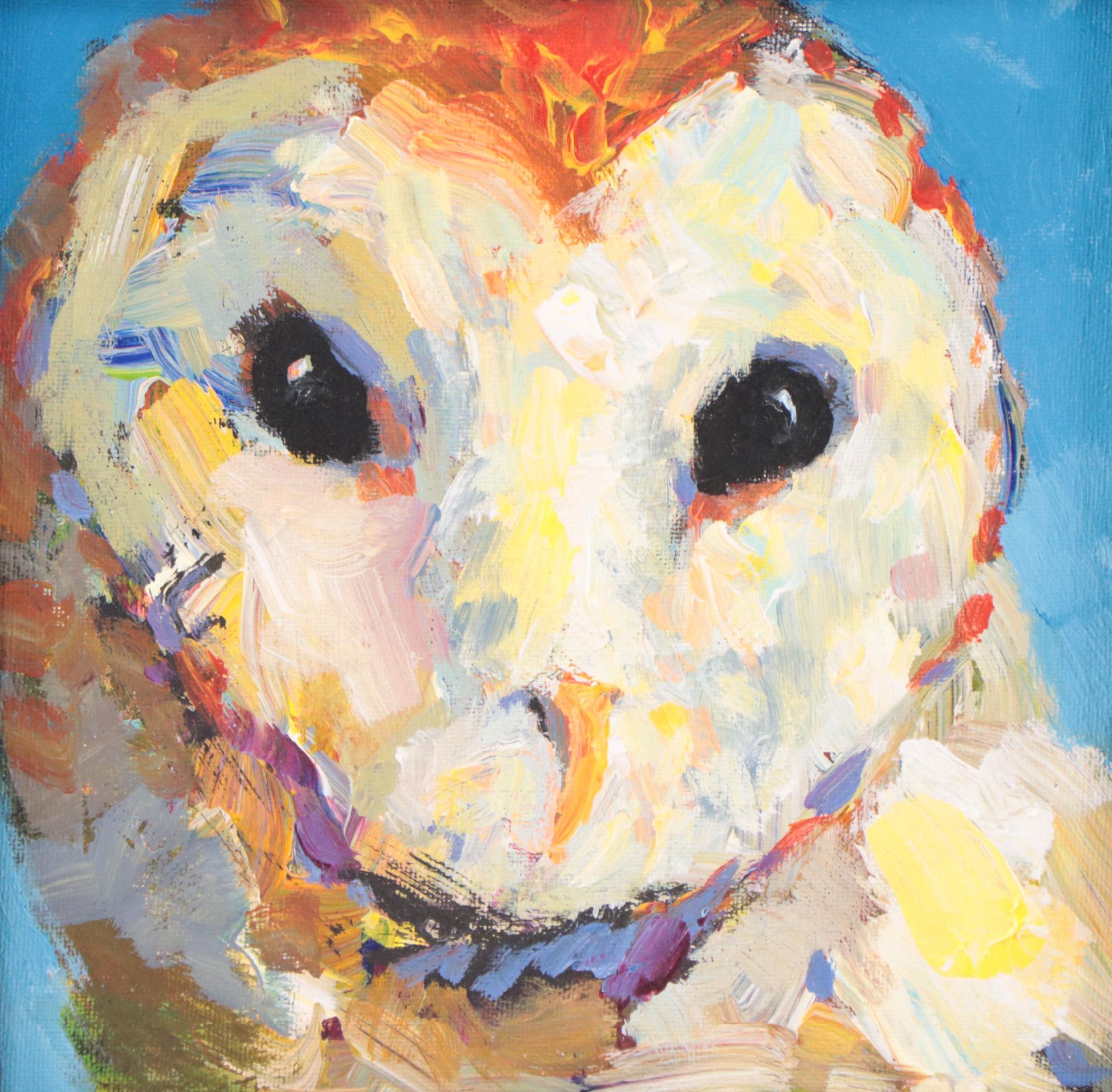 Acrylic Painting of Owl Portrait