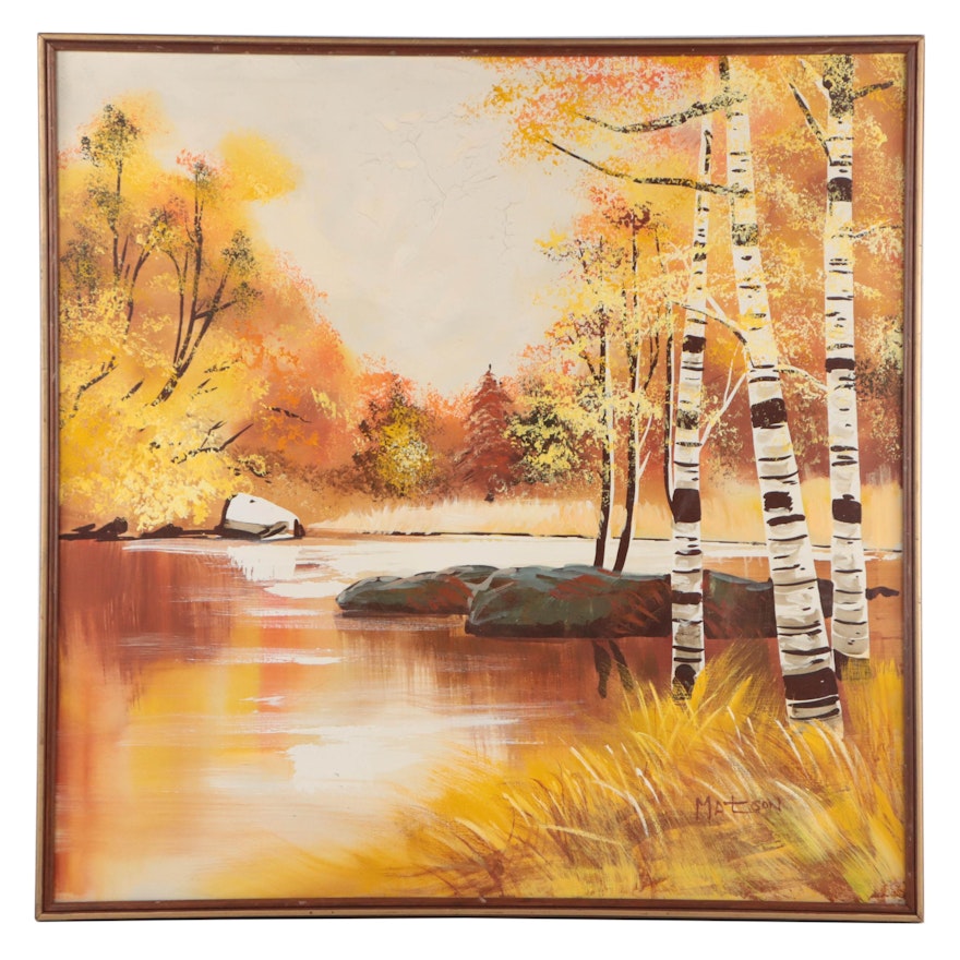 Matson Idyllic Autumn Landscape Mixed Media Painting