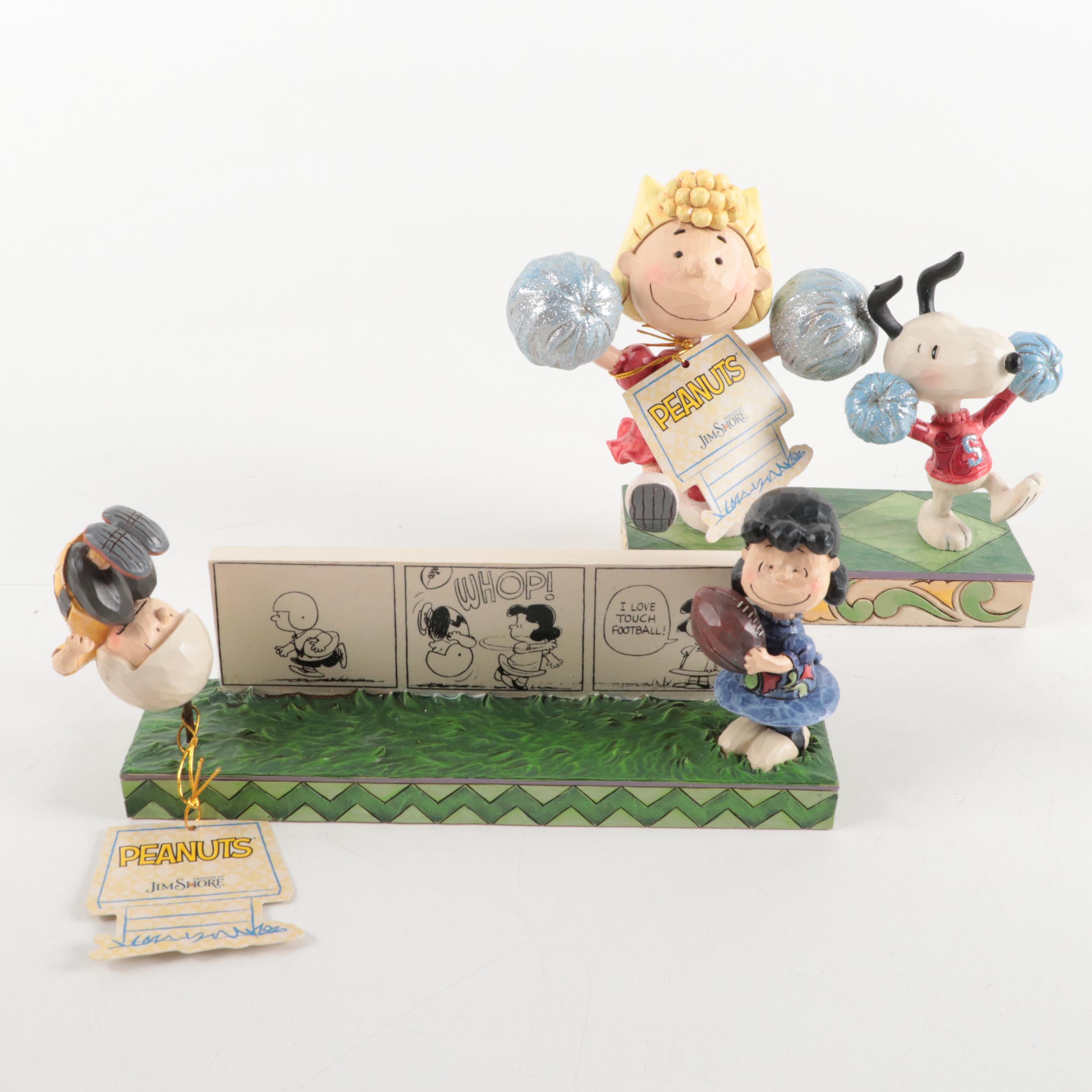 Jim Shore Peanuts "Spirit Squad" and "I Love Touch Football" Figurines