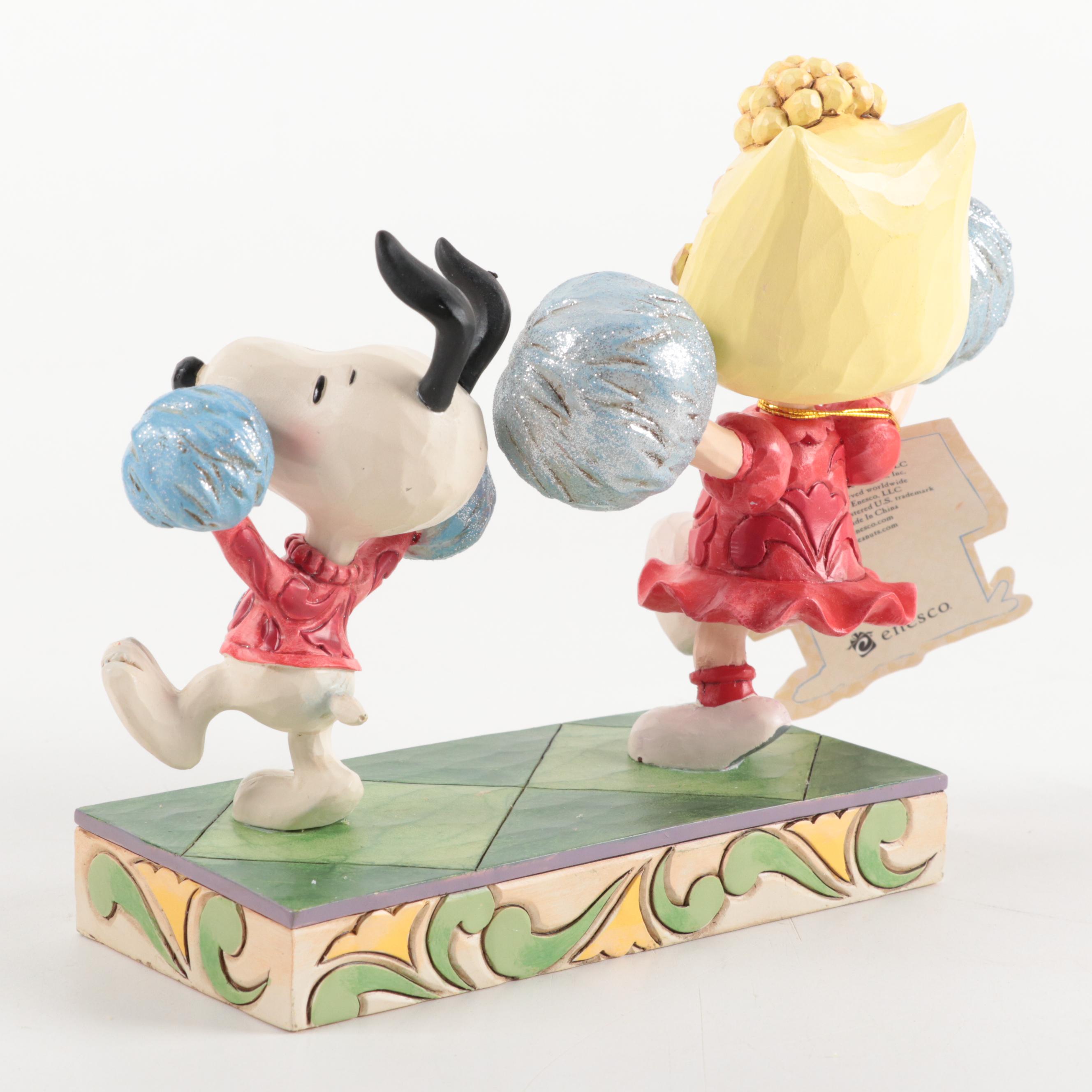 Jim Shore Peanuts "Spirit Squad" and "I Love Touch Football" Figurines