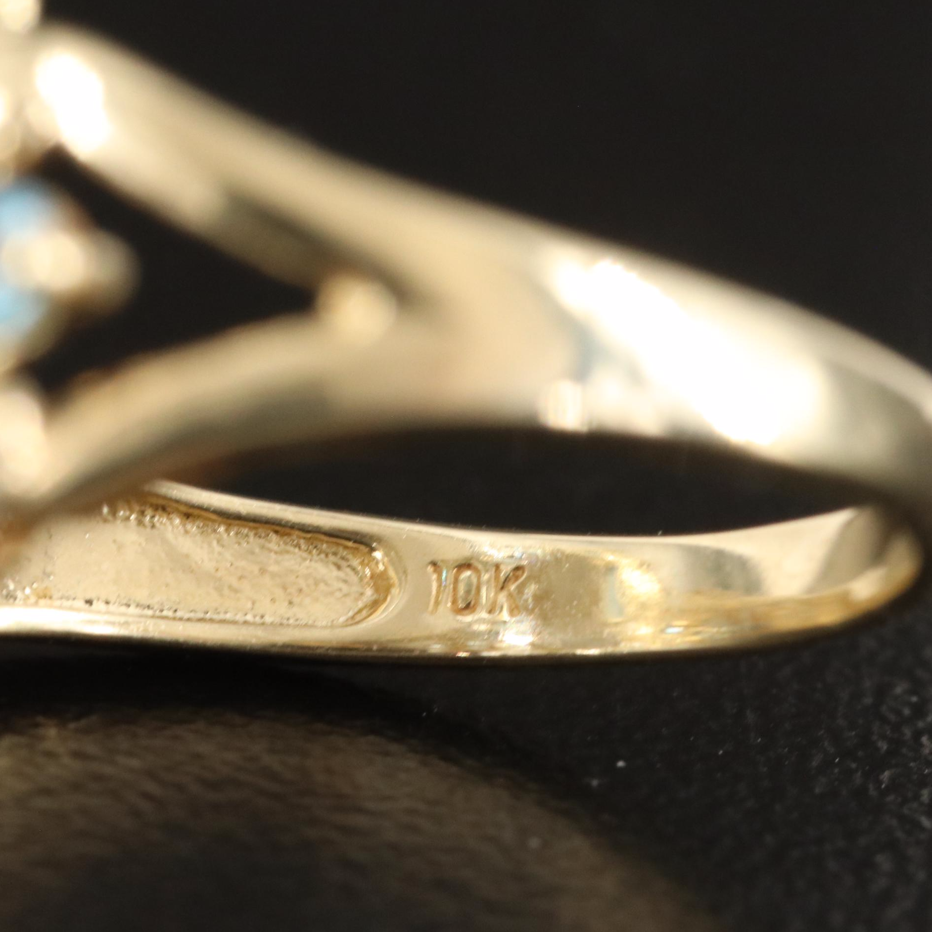 10K Druzy and Sky Blue Topaz Ring