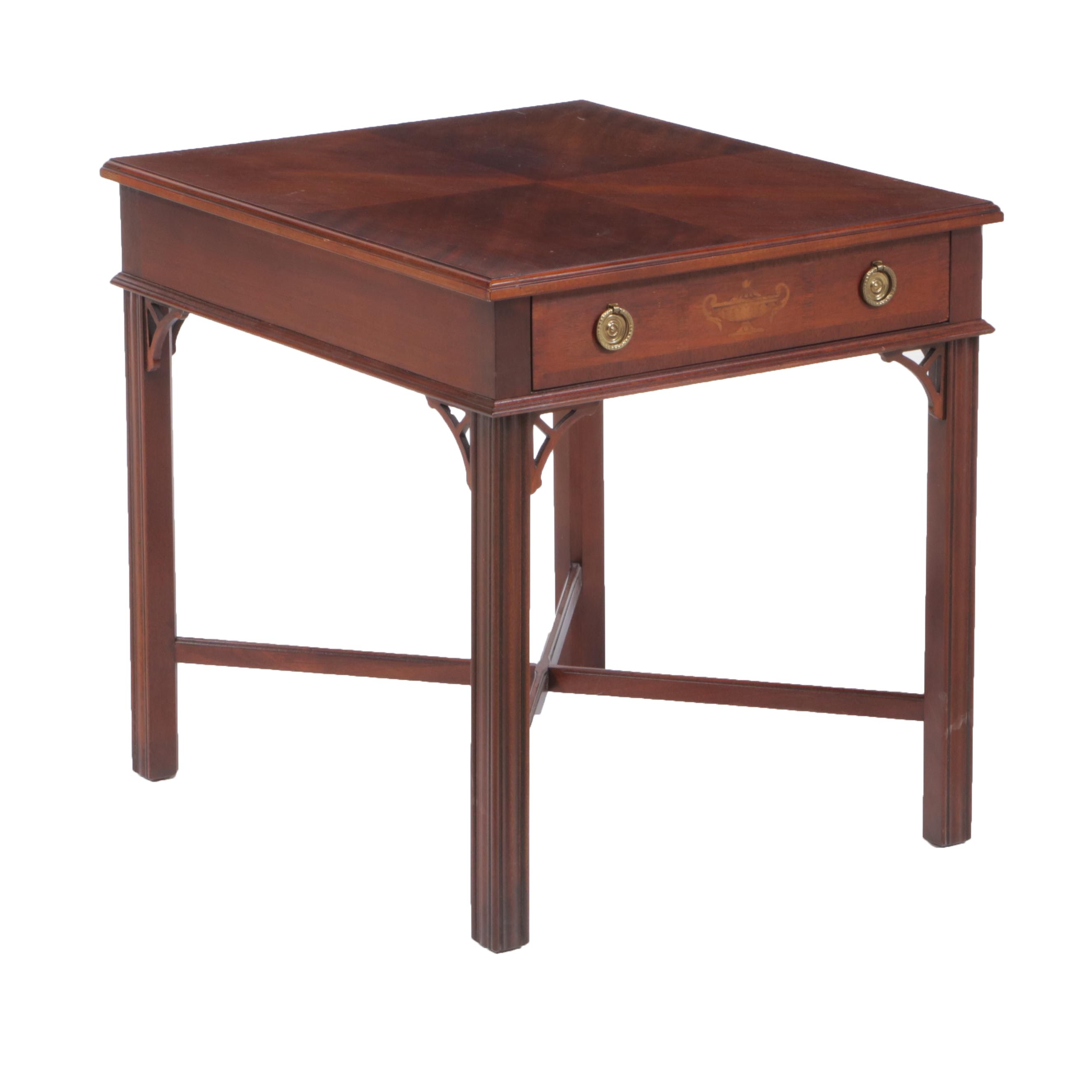 Wellington Hall Chippendale Style Mahogany and Marquetry Side Table