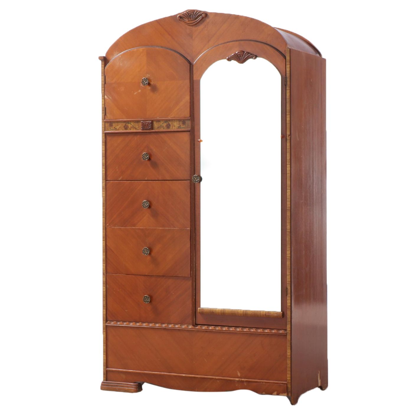 United Furniture Art Deco Style Walnut Chiffonier, 1930s