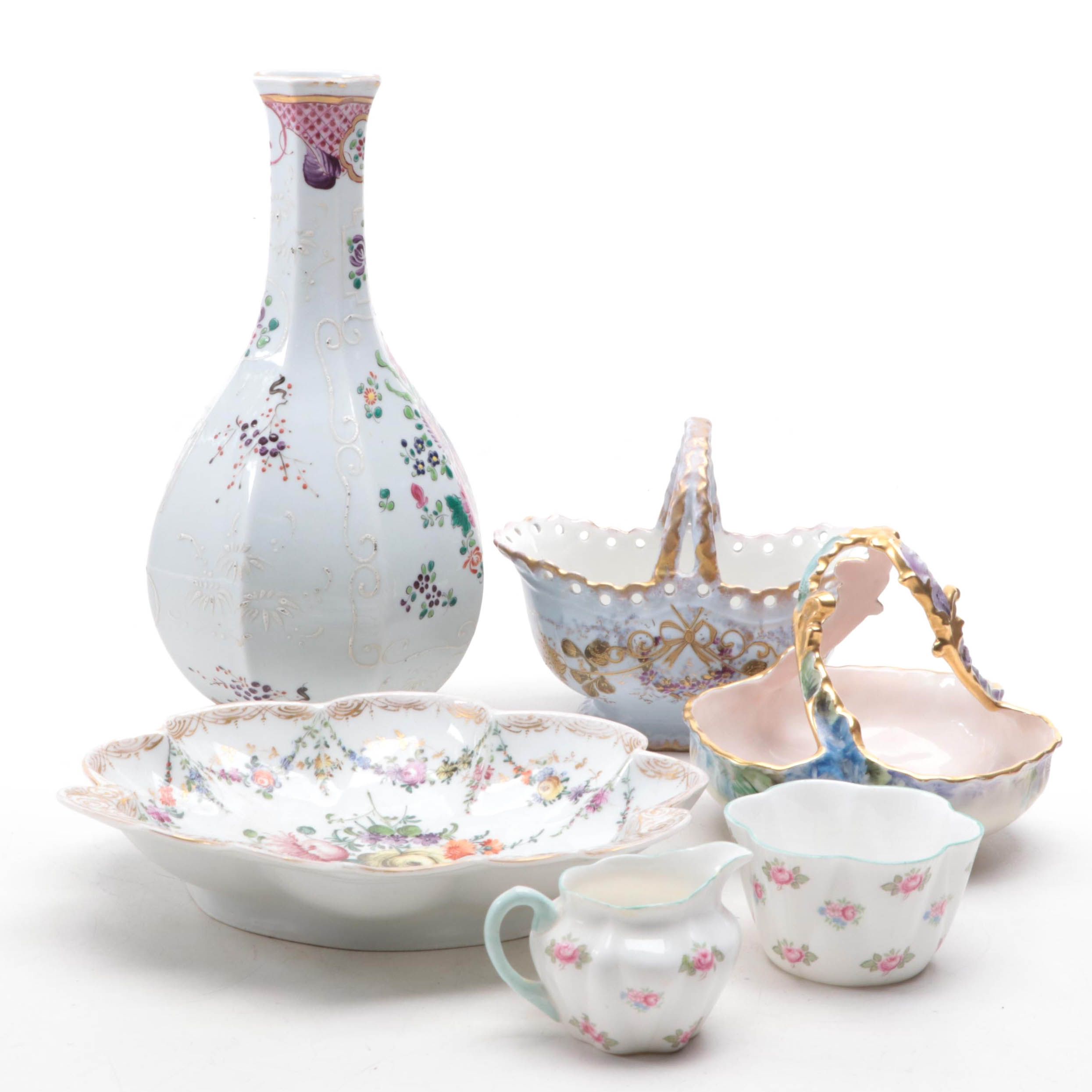 Samson Chinese Export Style Bud Vase with Other European Porcelain Tableware