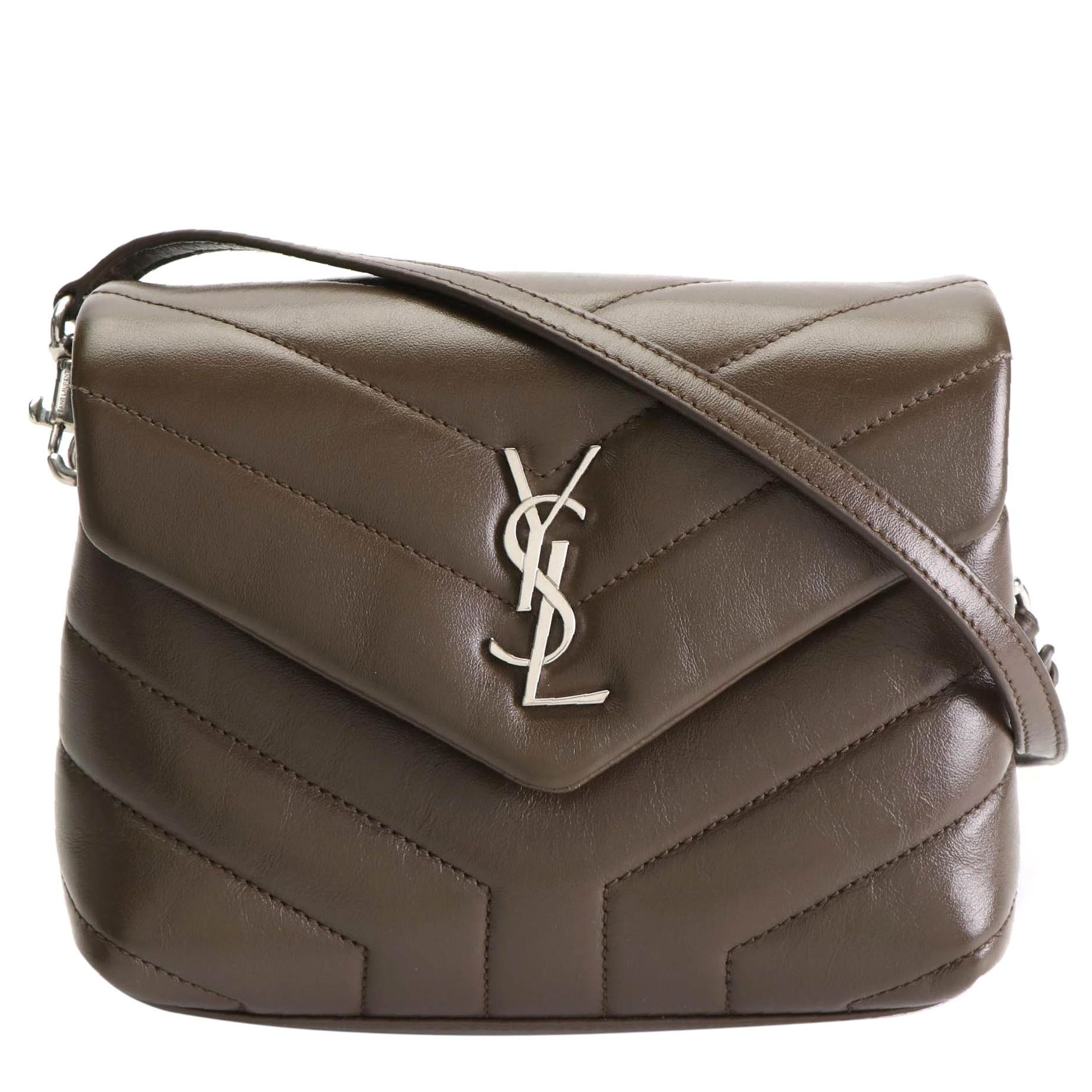 Saint Laurent Loulou Crossbody Clutch Bag in Chevron Matelassé Leather