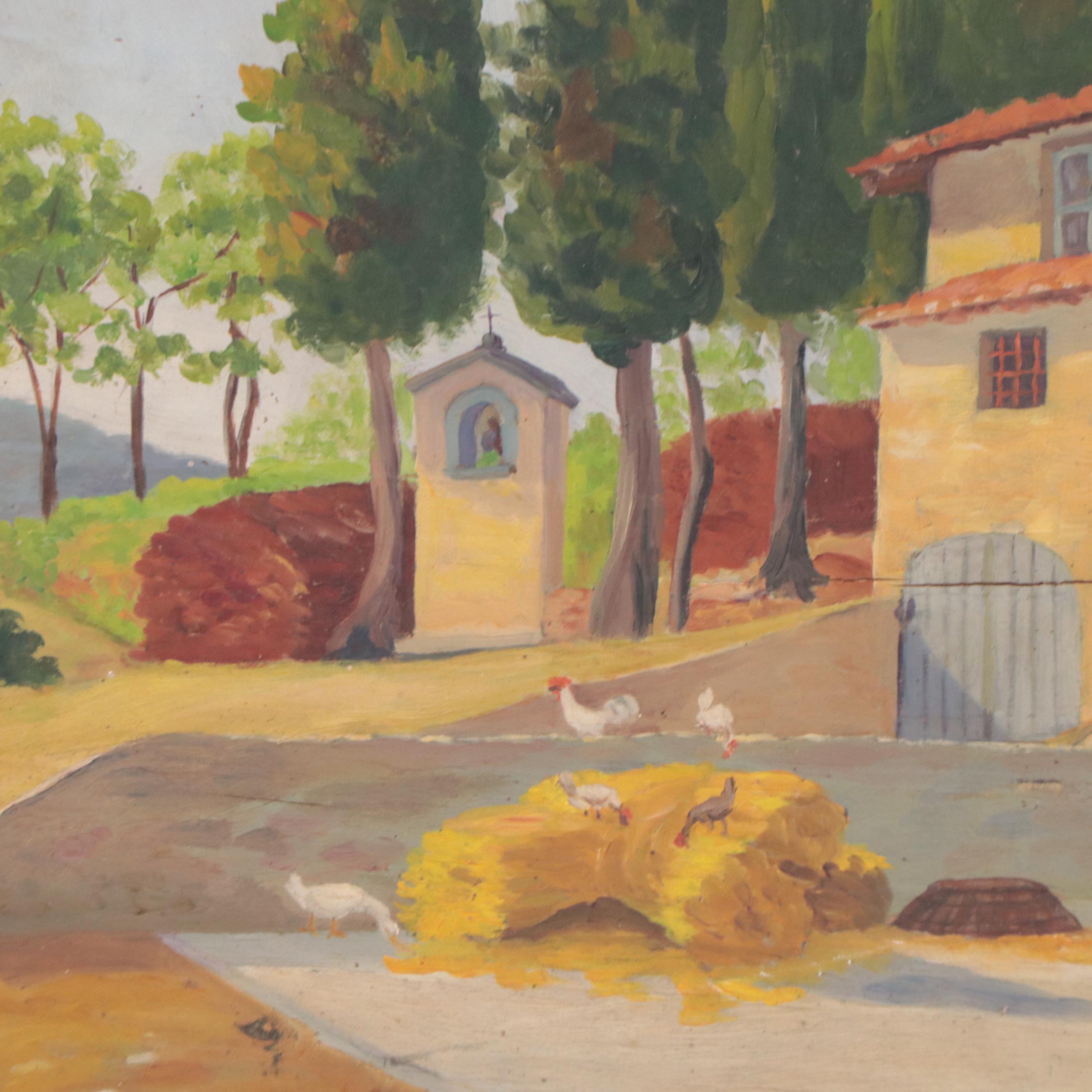 Oil Painting of Mediterranean Landscape, 1935