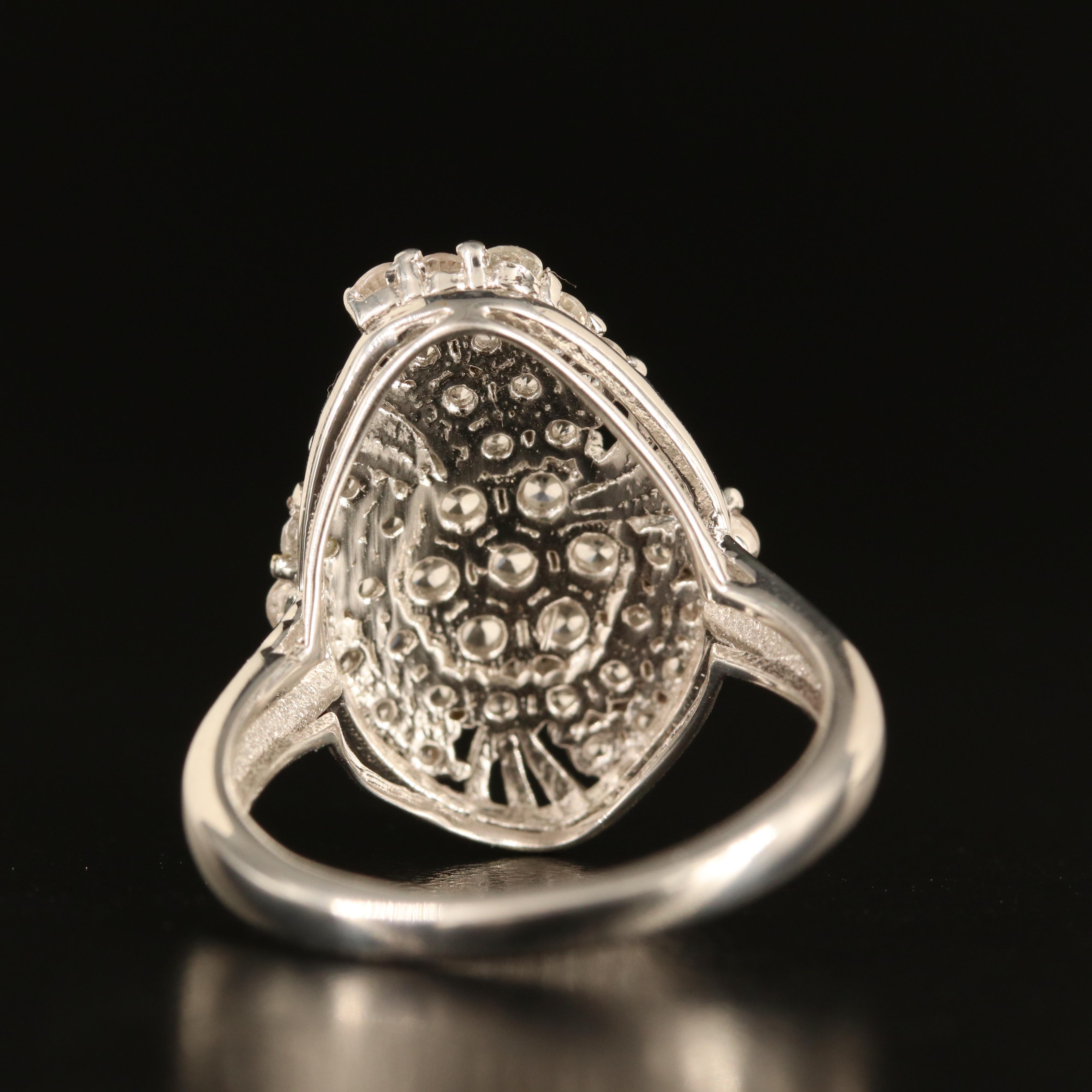 Sterling White Zircon Cluster Ring