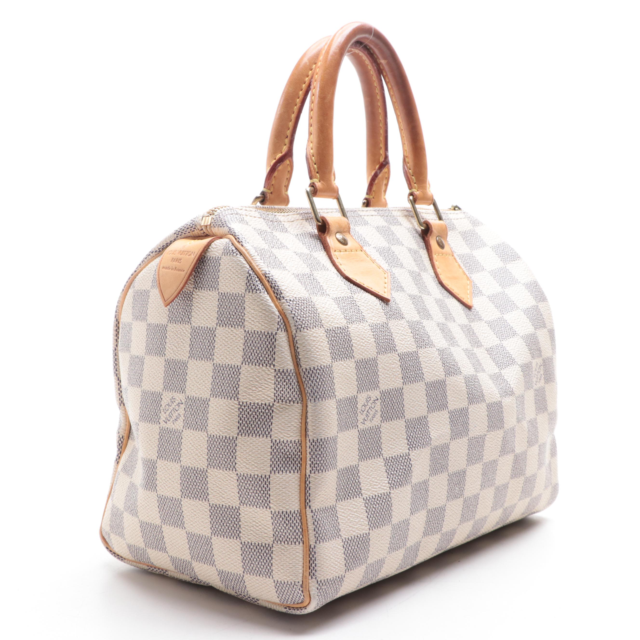 Louis Vuitton Speedy 25 in Damier Azur Canvas and Vachetta Leather