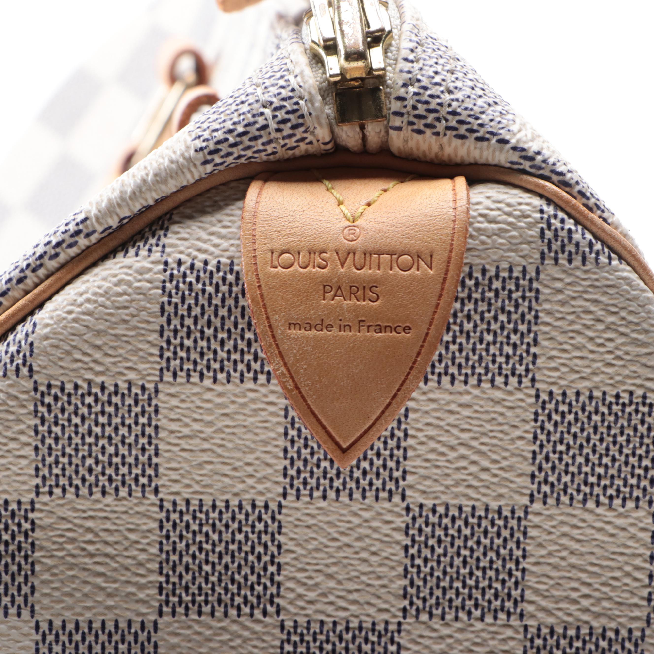 Louis Vuitton Speedy 25 in Damier Azur Canvas and Vachetta Leather